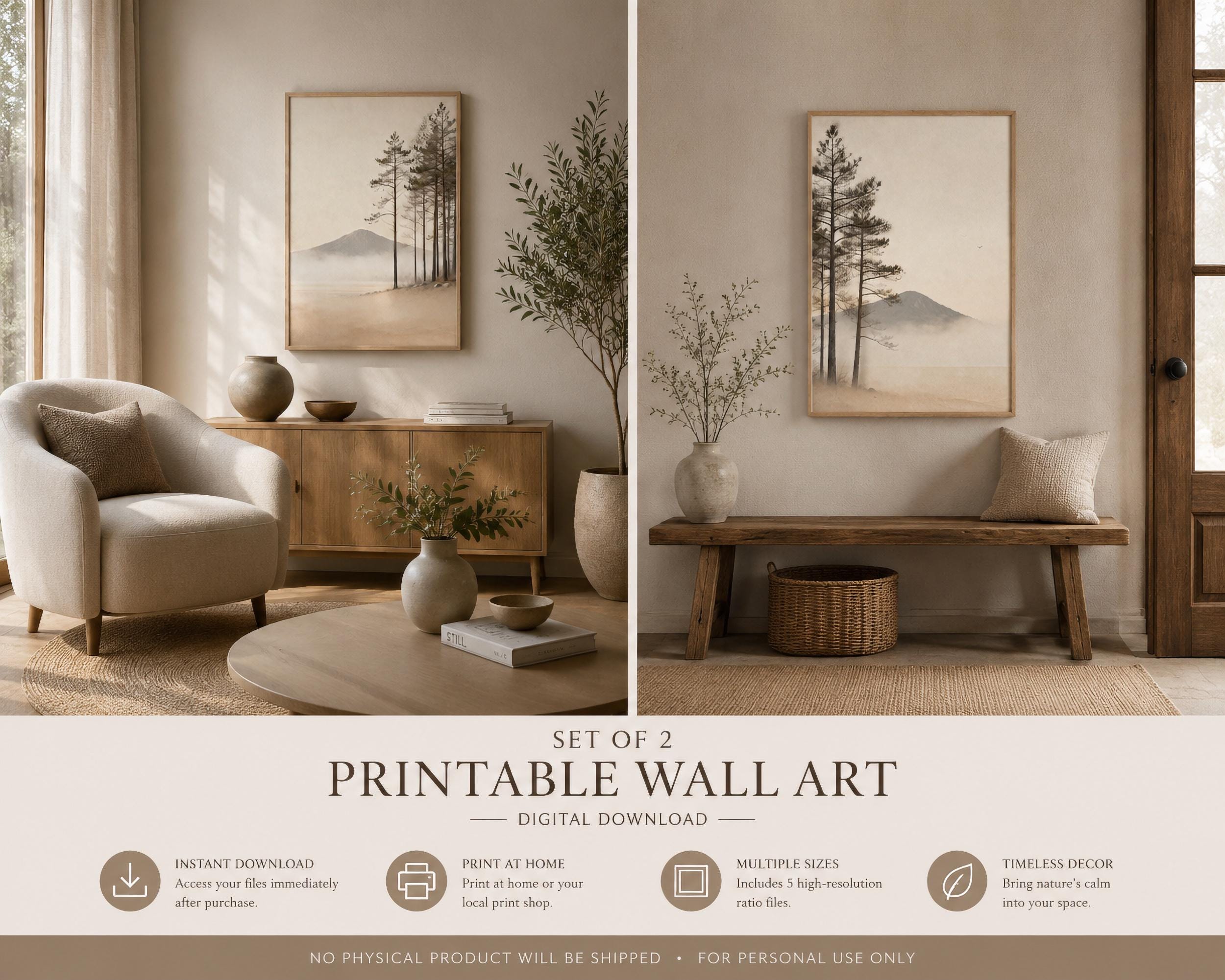 Misty Pines & Mountains — Set of 2 — image 8