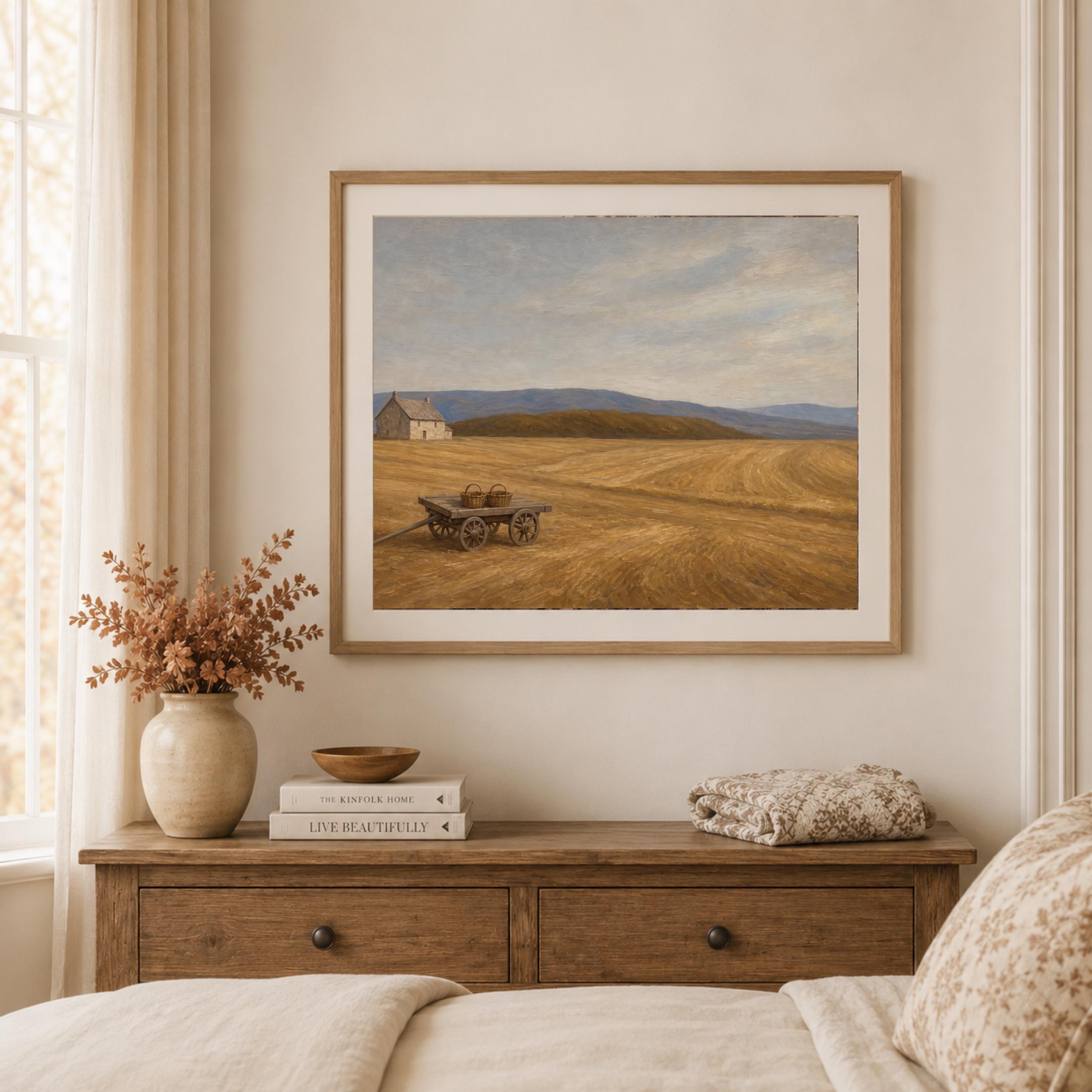 Fall Landscape Wall Art | Rustic Harvest Field Print | Farmhouse Printable Digital Download — image 6