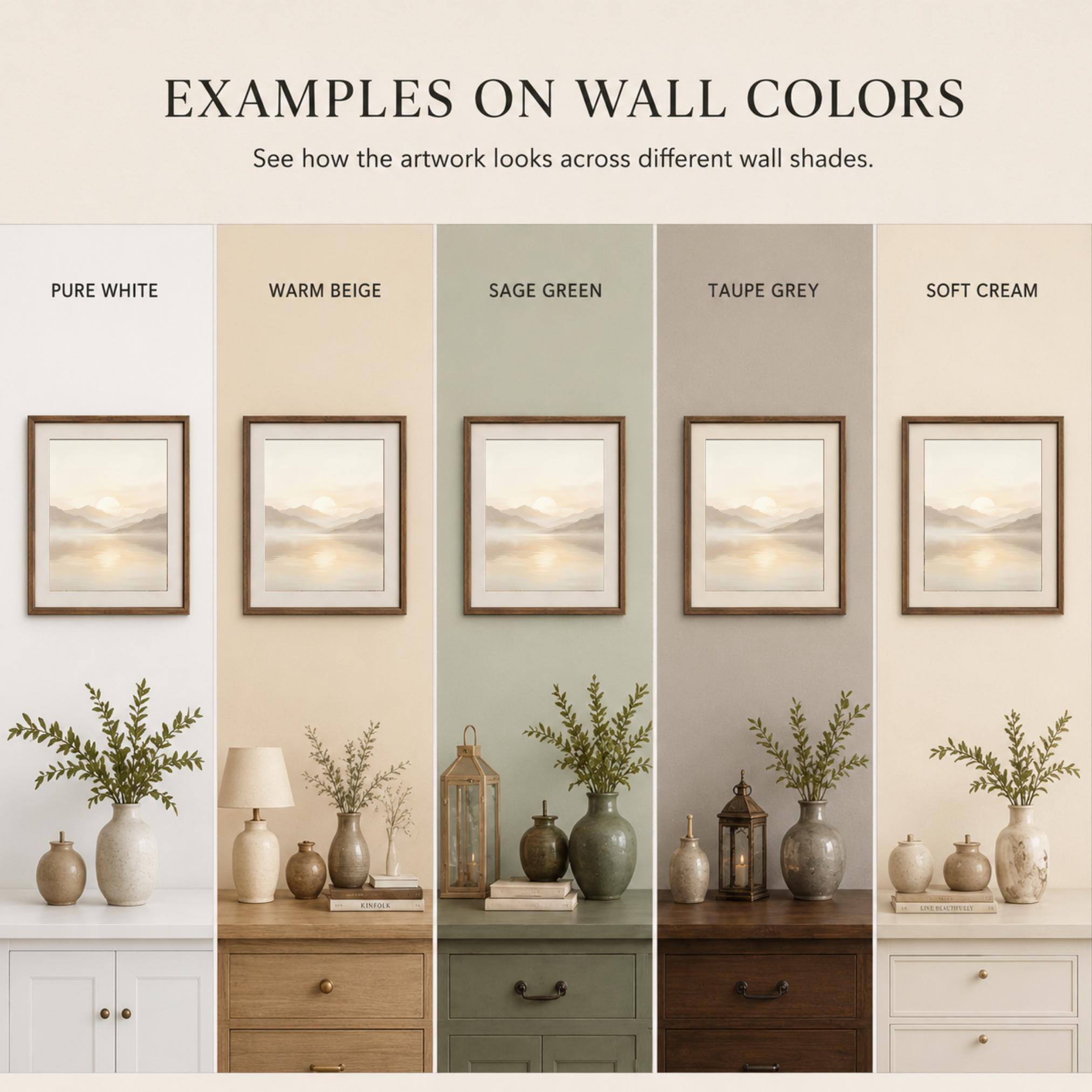 Printable Mountain Sunrise Wall Art, Neutral Landscape Wall Decor, Digital Download — image 10