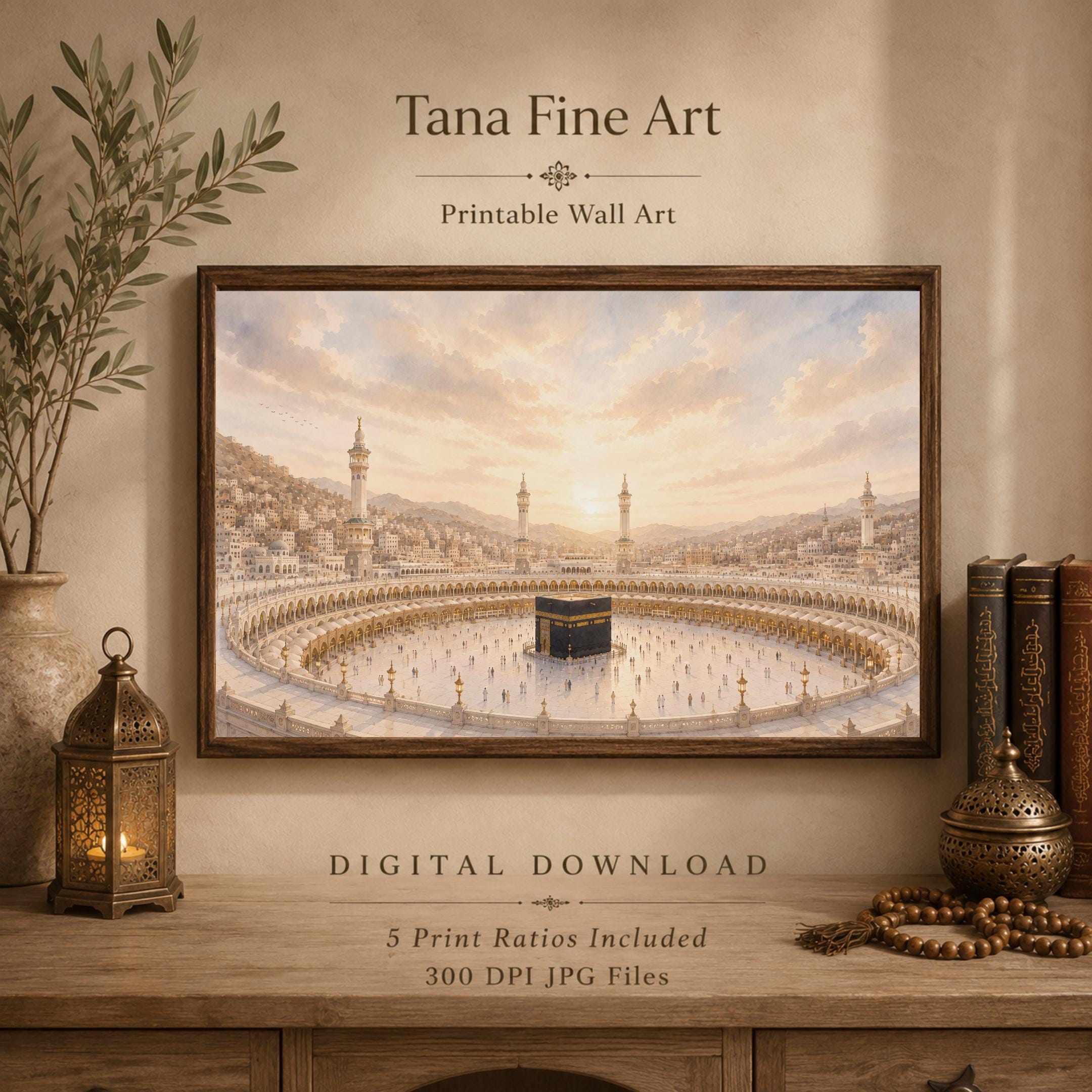 Kaaba Wall Art | Islamic Art Prints | Mecca Mosque Inspired Printable Digital Download