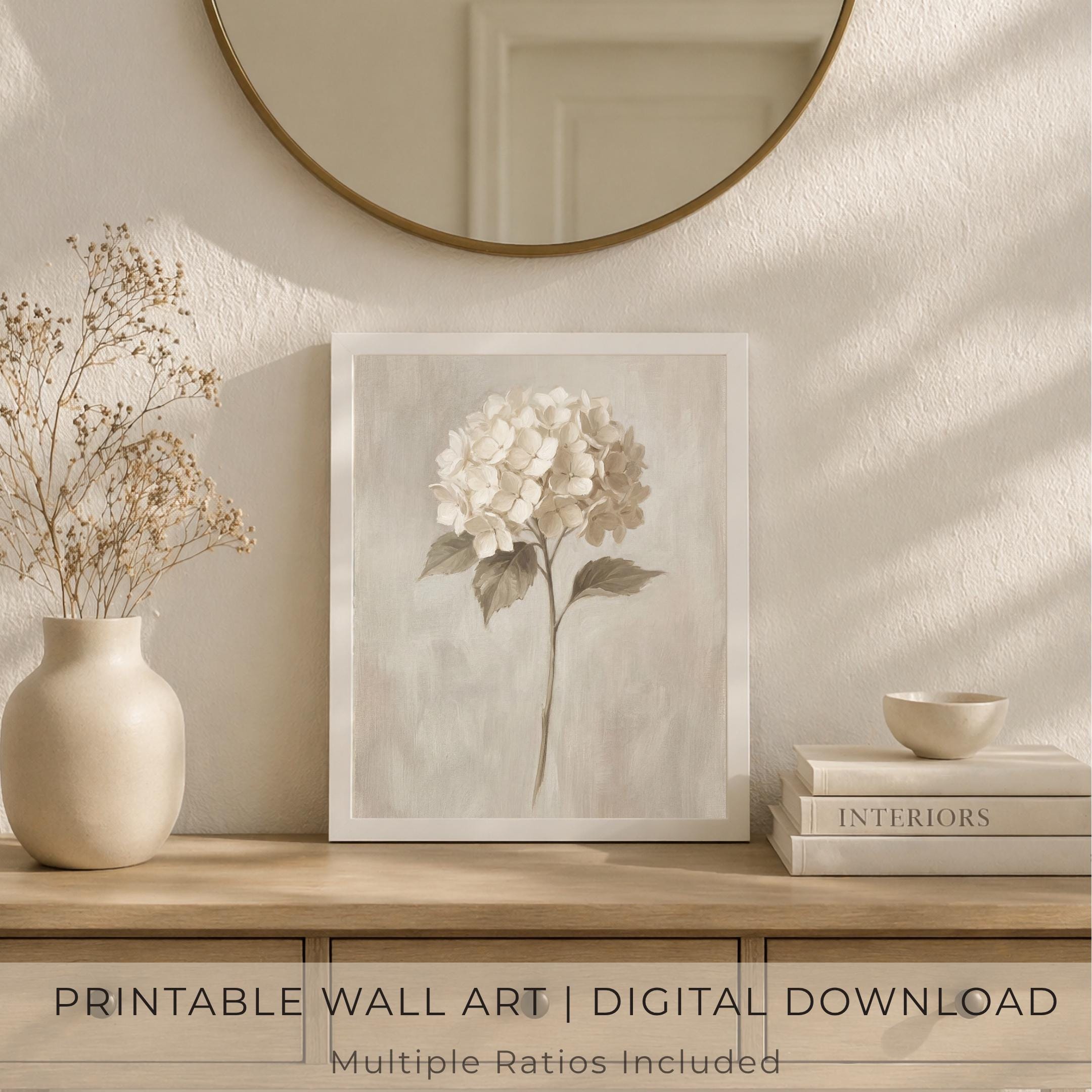 Vintage Hydrangea Botanical Wall Art Prints |  Farmhouse Floral Decor (Digital Download) — image 9