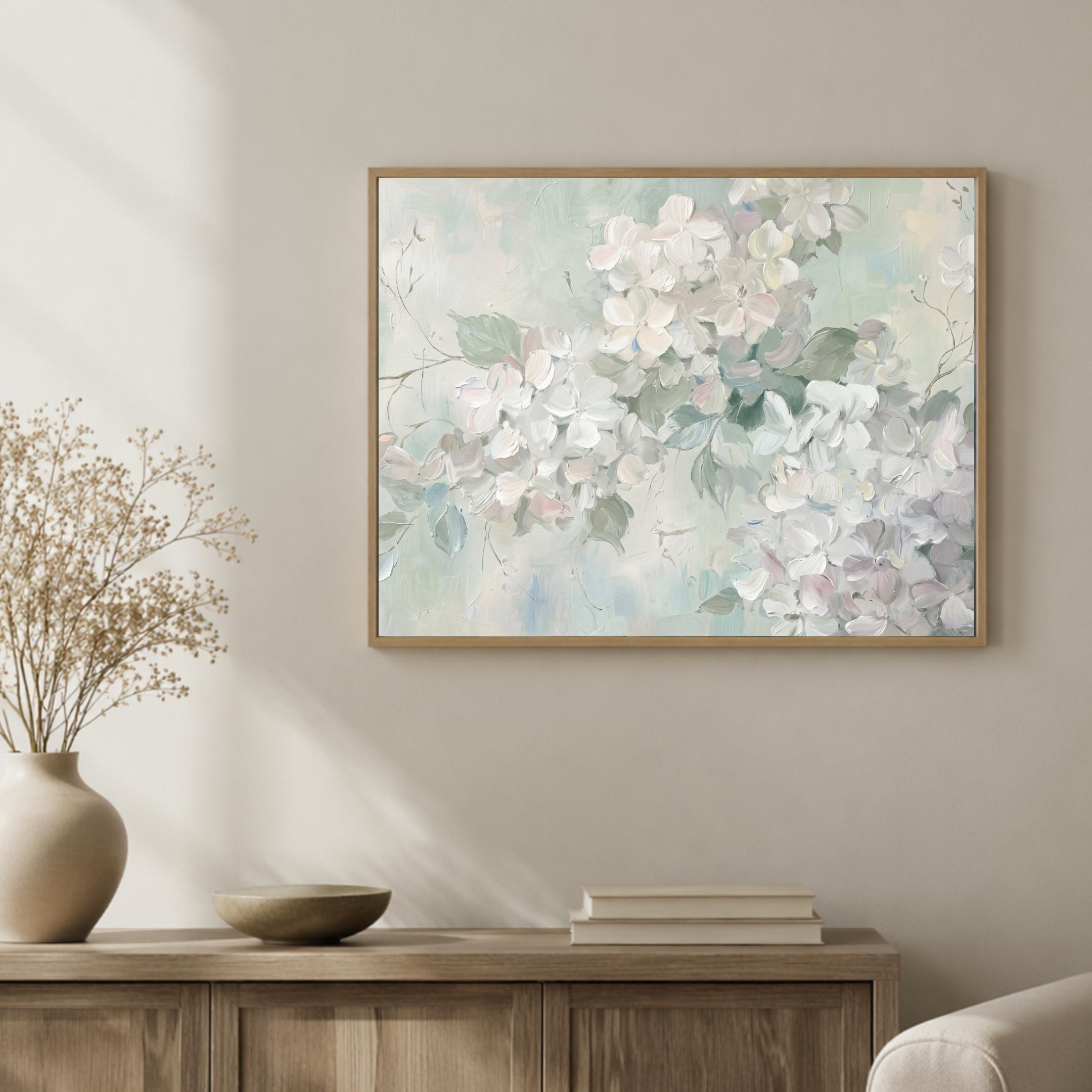 Hydrangea Wall Art Printable | Neutral Floral Print | Cottage Decor (Digital Download) — image 3