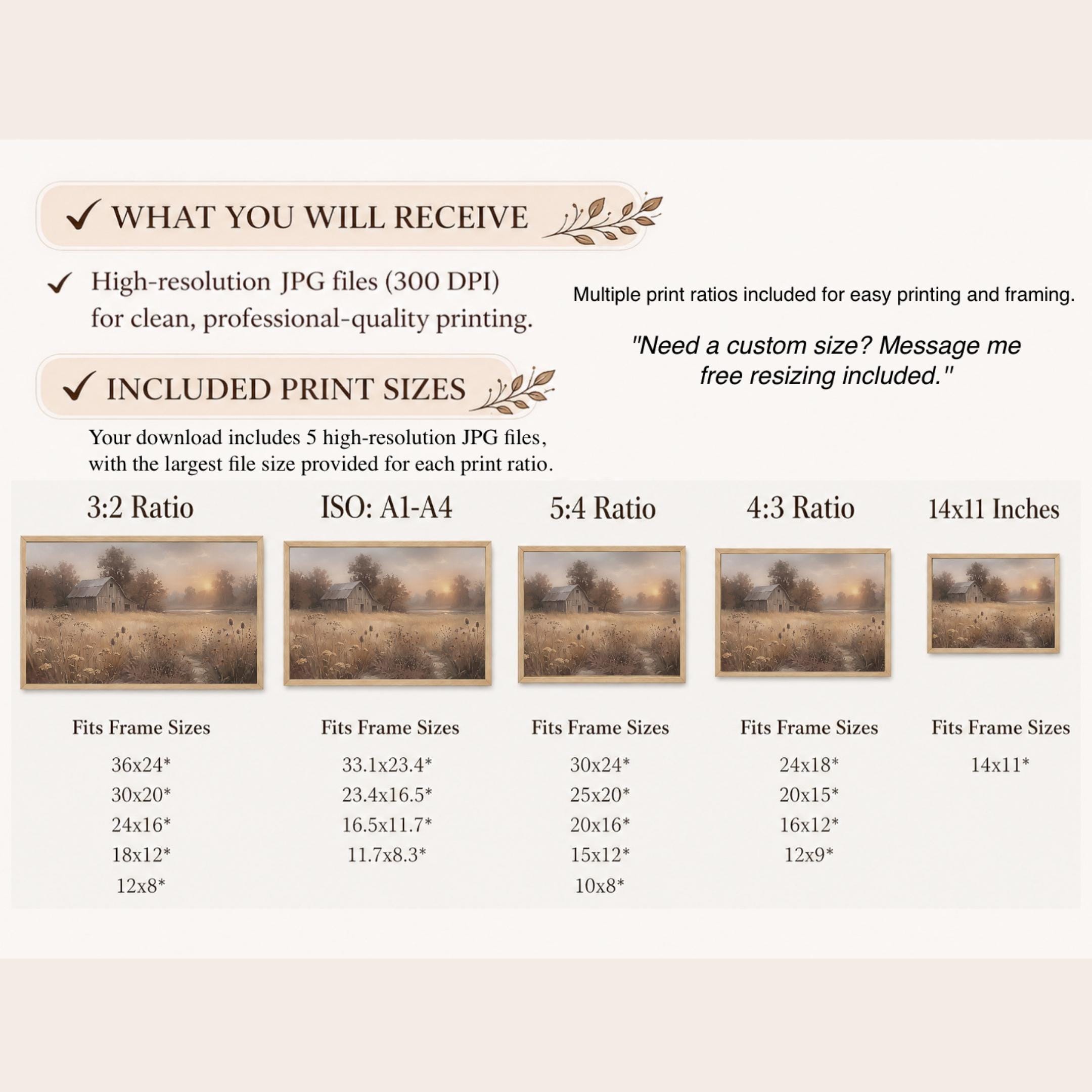 Fall Barn Wall Art, Rustic Autumn Meadow Landscape Print, Pastoral Farmhouse Decor (Digital Download) — image 10