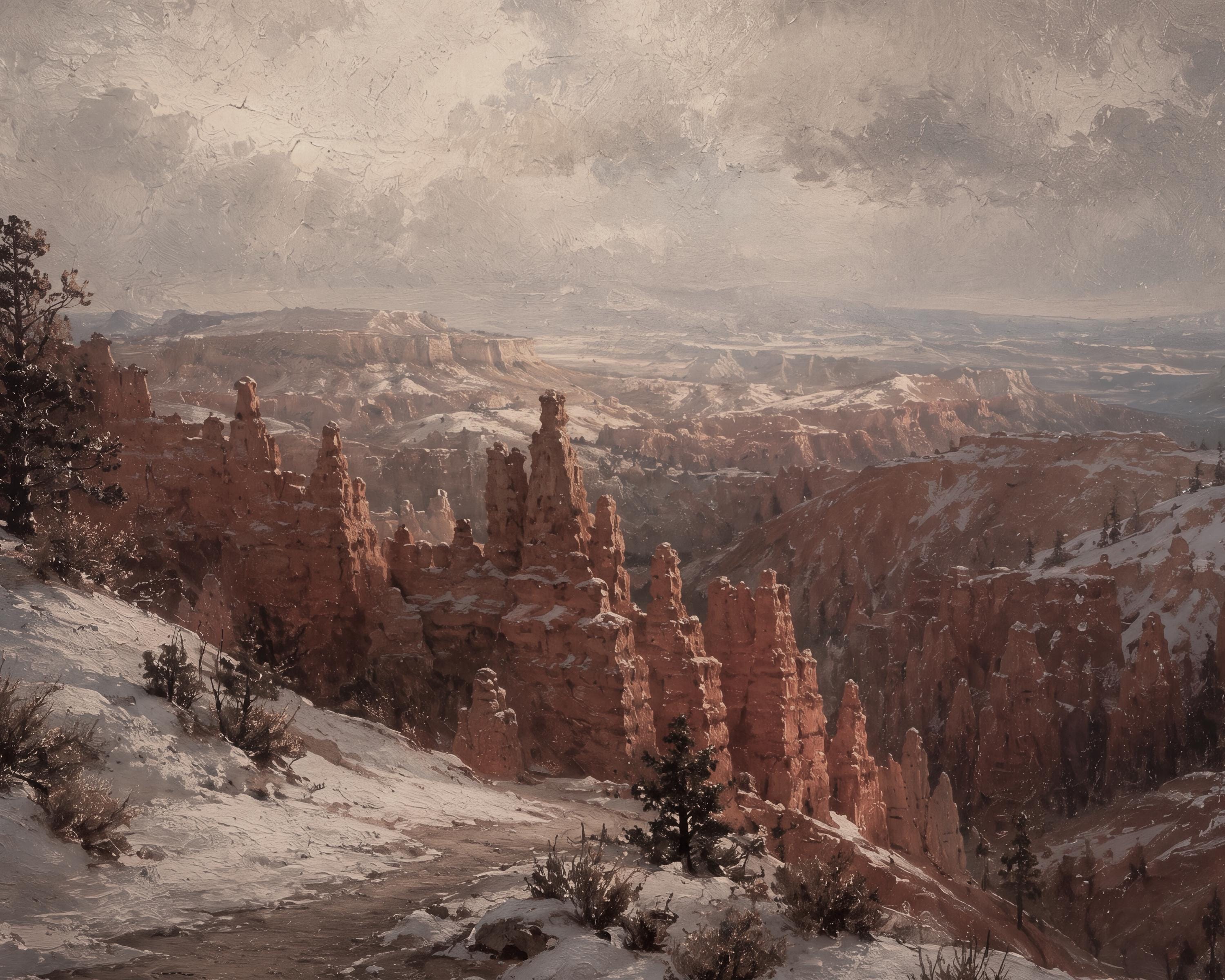 Canyon Landscape Wall Art | Winter Southwest Desert Print | Vintage Nature Printable Digital Download — image 2