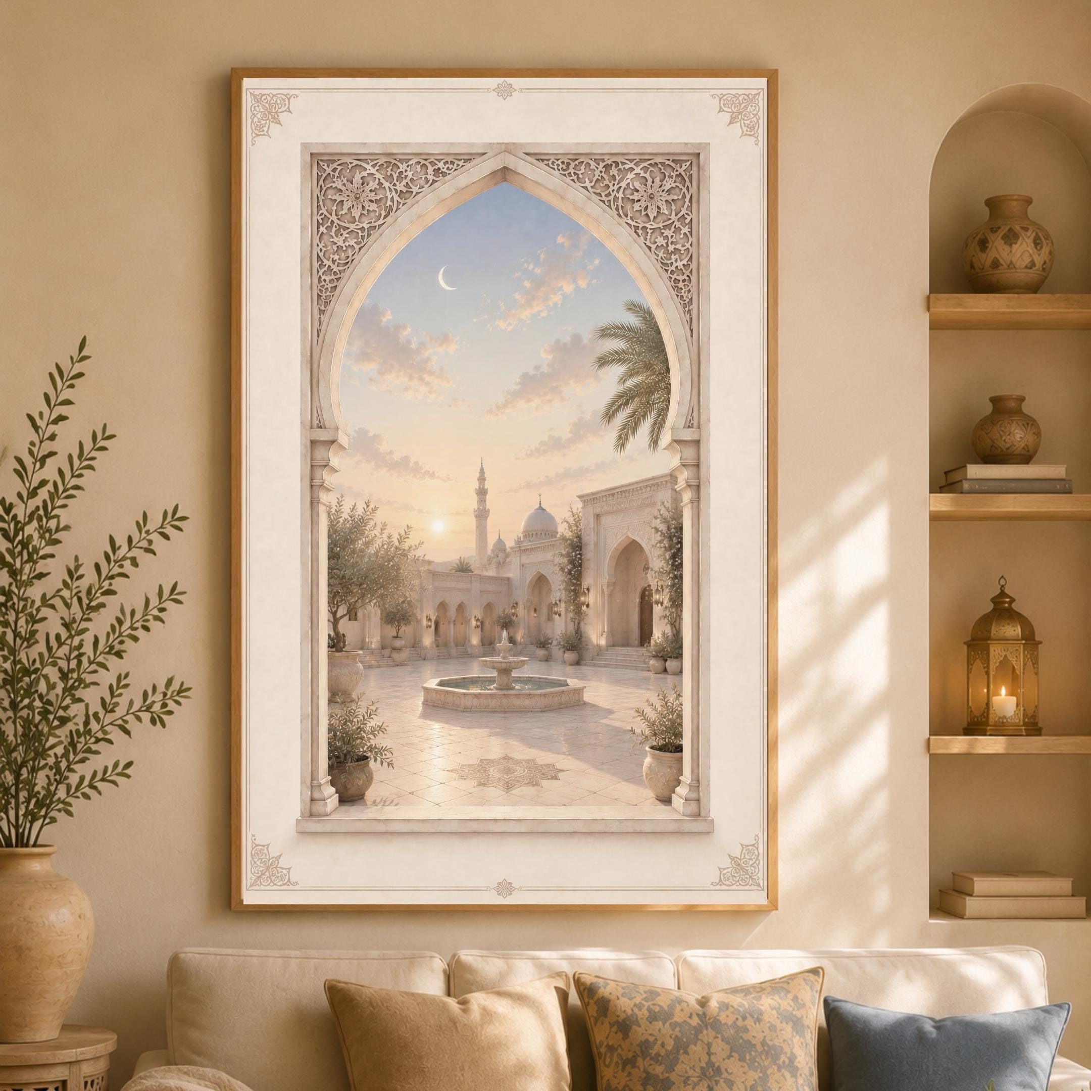 Crescent over the Courtyard — Islamic Arch Art — image 8