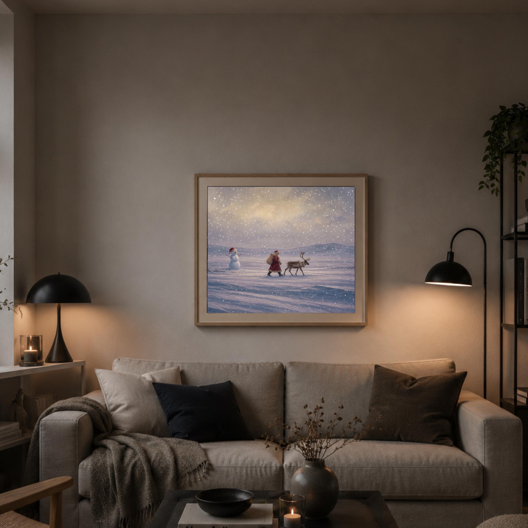 Santa & Reindeer across the Snowy Hills — image 5