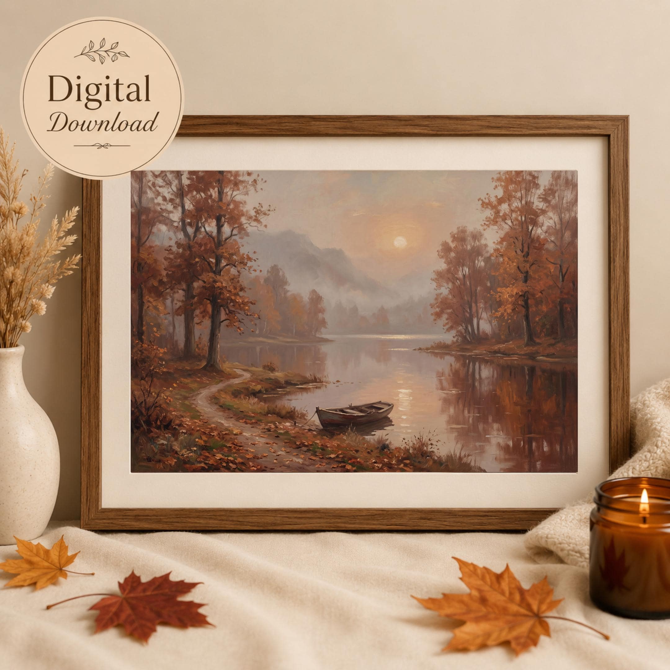 Moody Fall Landscape Wall Art, Autumn Landscape Print, Rustic Cabin Decor  (Digital Download) — image 7
