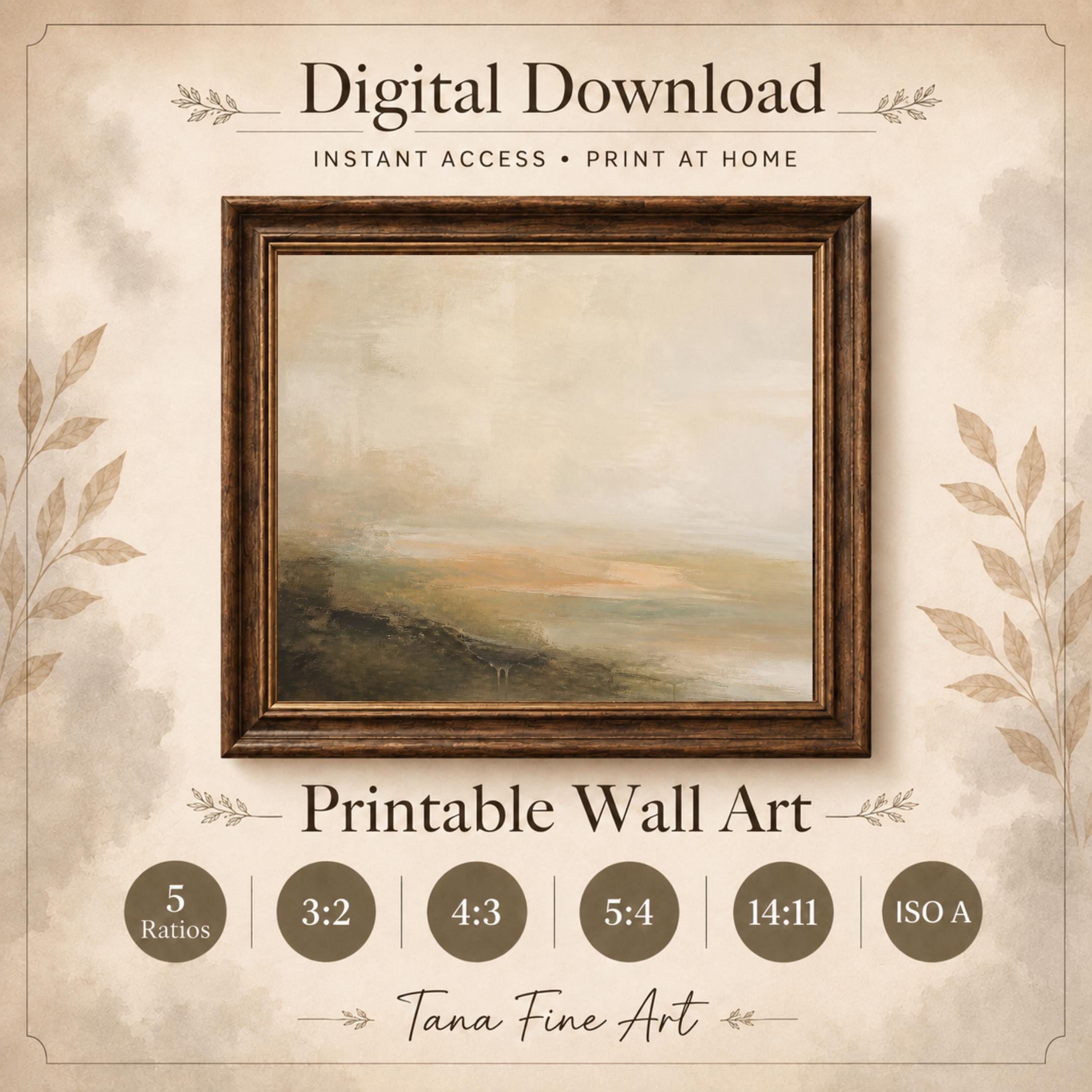 Abstract Landscape Wall Art | Neutral Minimalist Print | Modern Vintage Digital Download — image 9