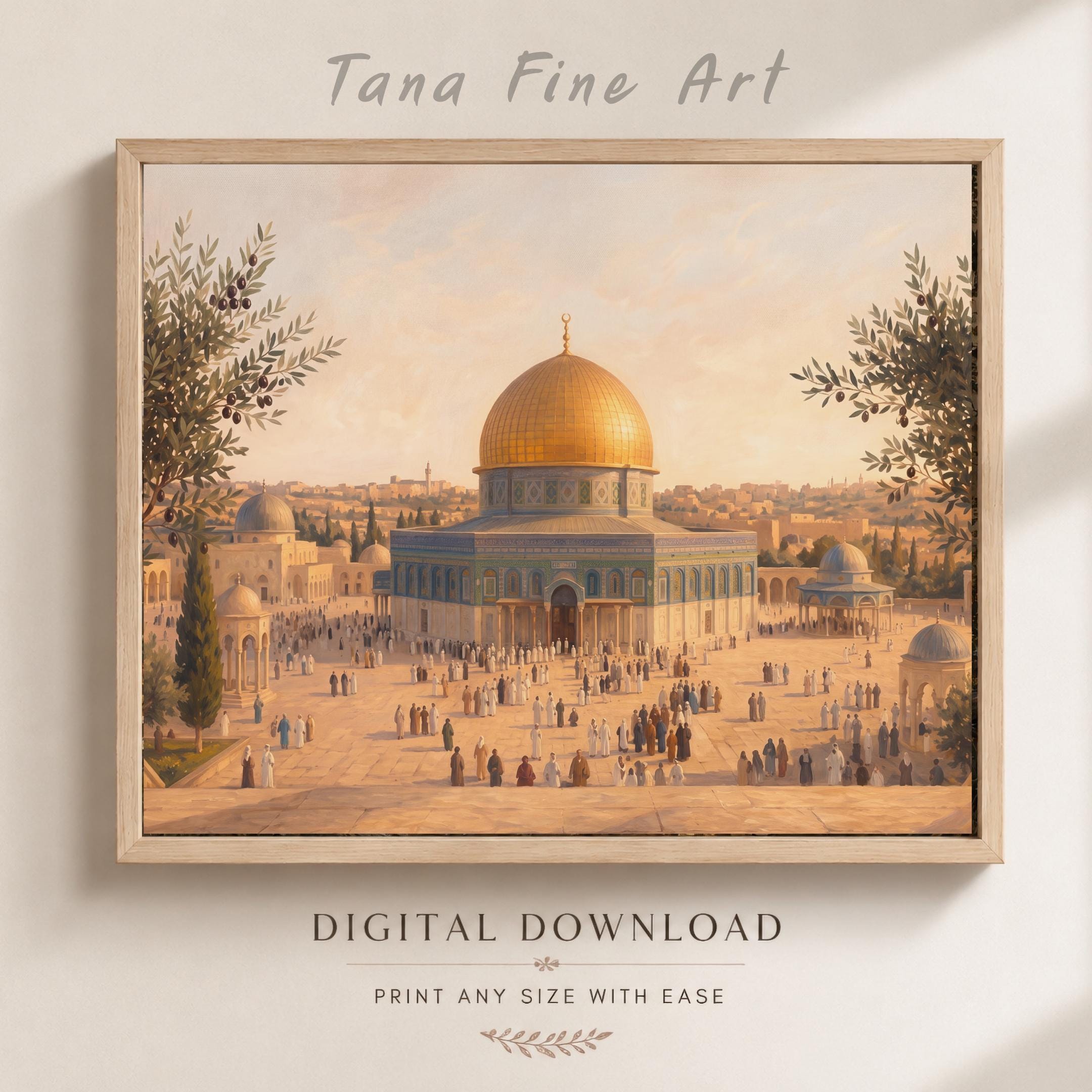 Dome of the Rock Jerusalem Inspired, Islamic Wall Art, Digital Download Decor — image 3