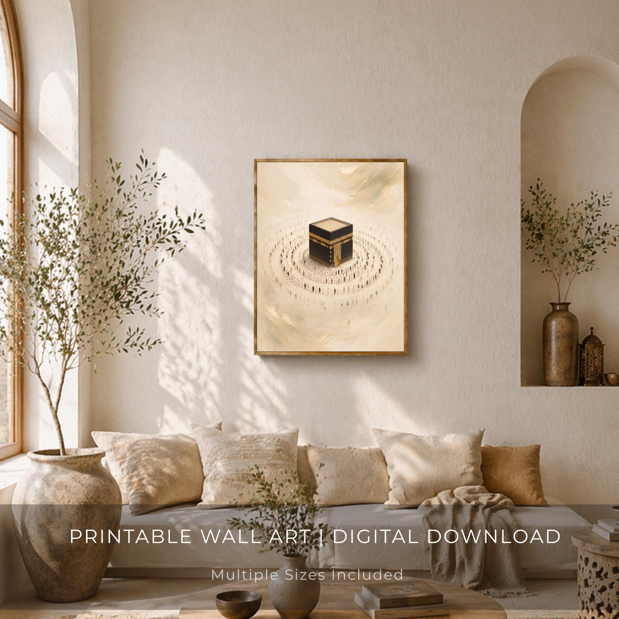 Kaaba Wall Art Printable, Islamic Mecca, Minimalist Neutral Prayer Room Muslim Decor (Digital Download) — image 8
