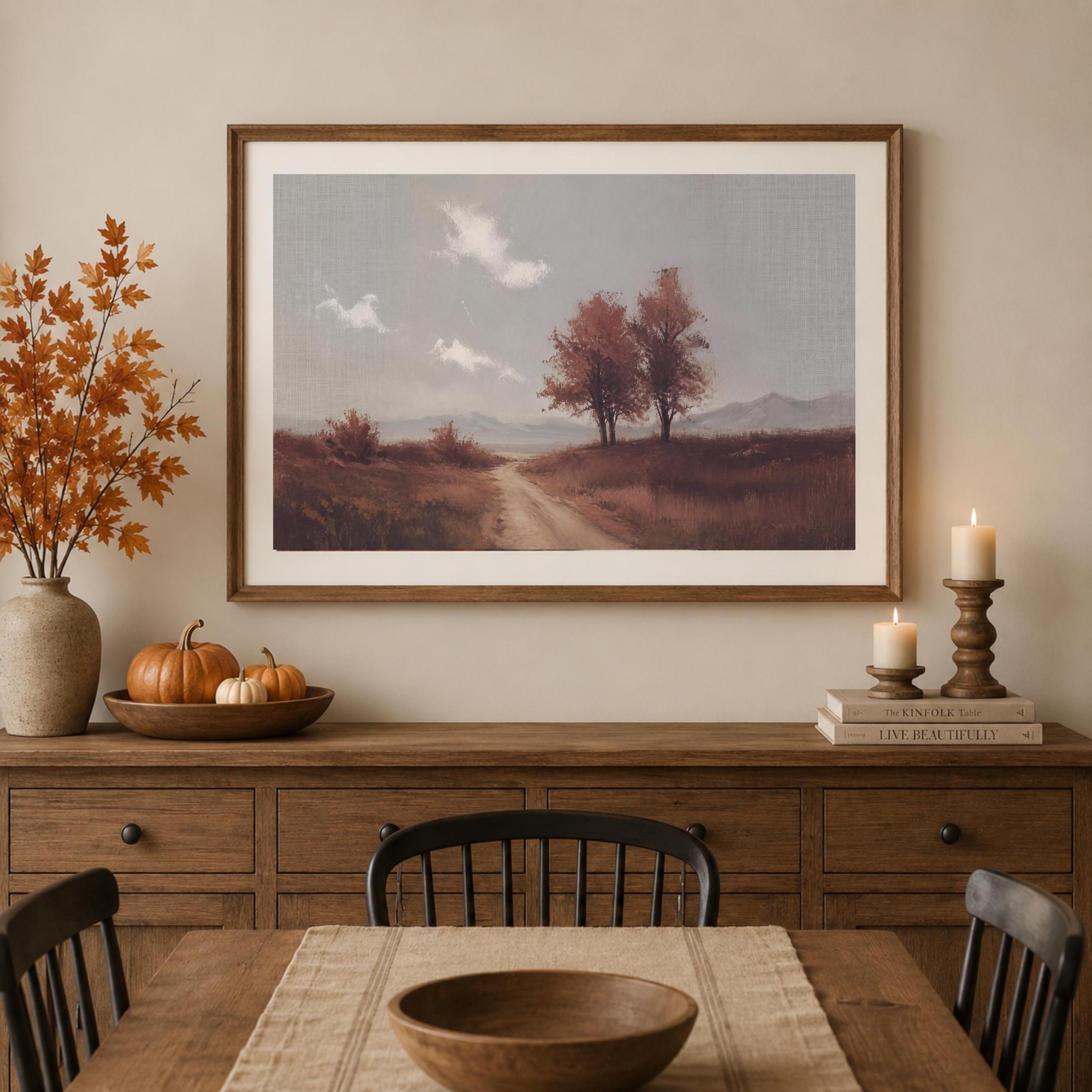 Autumn Country Road Wall Art | Vintage Fall Landscape Print | Rustic Farmhouse Digital Download — image 7