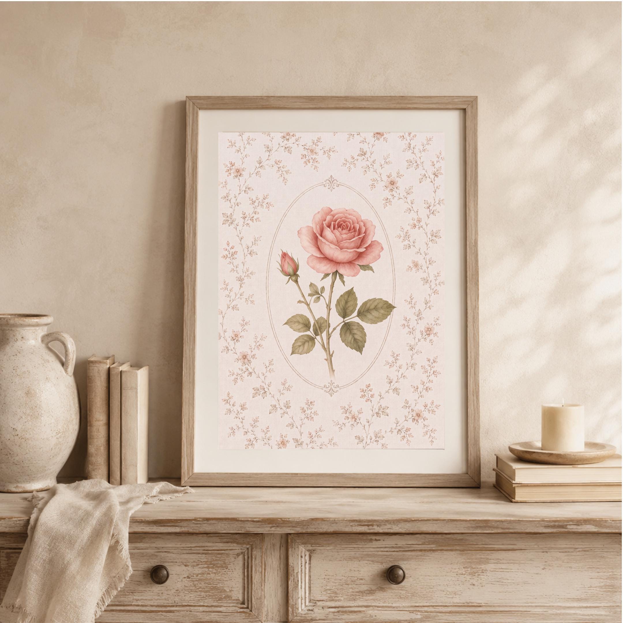 June Birth Month Flower Print | Rose Printable Wall Art | Vintage Botanical Gift Digital Download — image 7