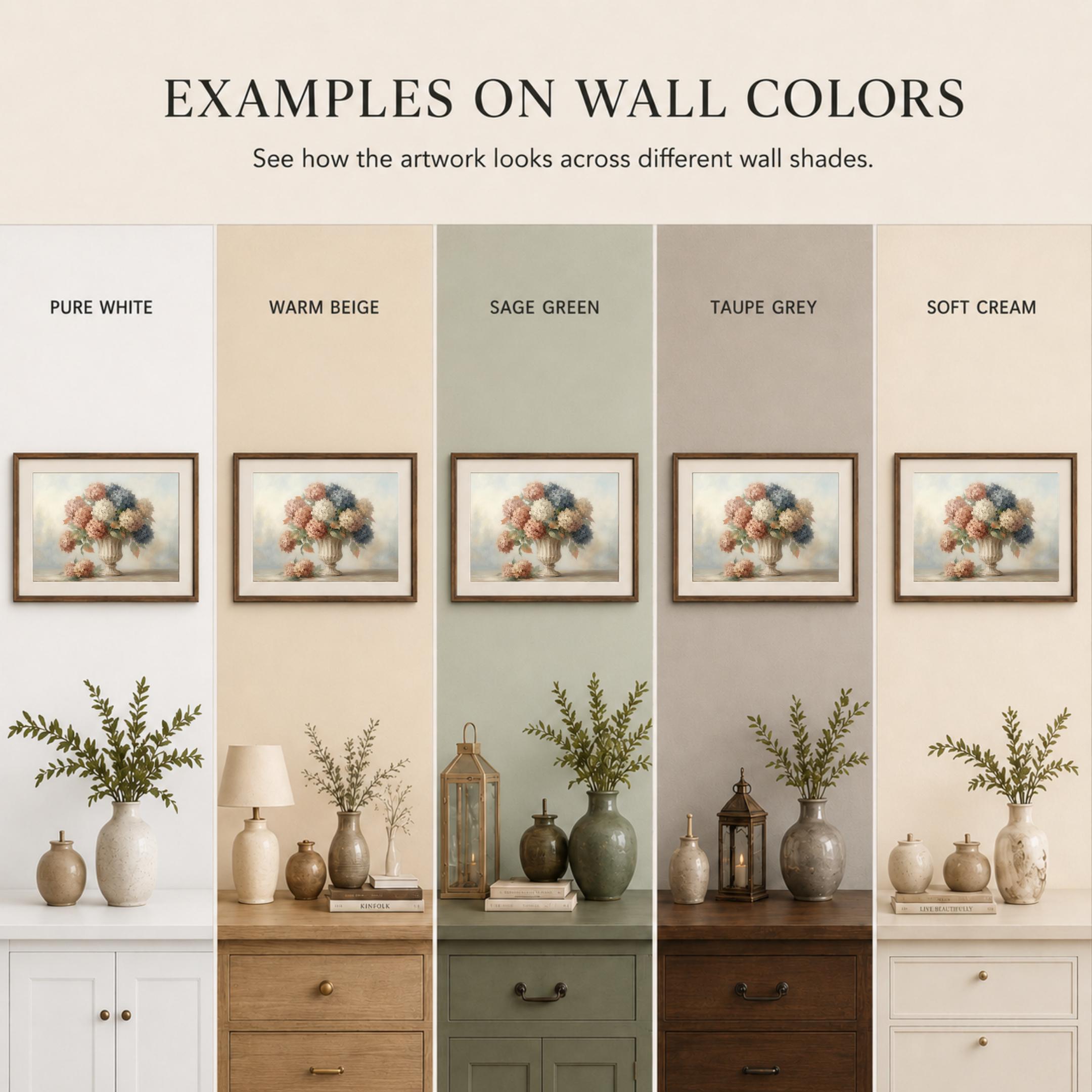 Fall Hydrangea Wall Art, Neutral Floral Prints, French Urn Cottage Decor (Digital Download) — image 4