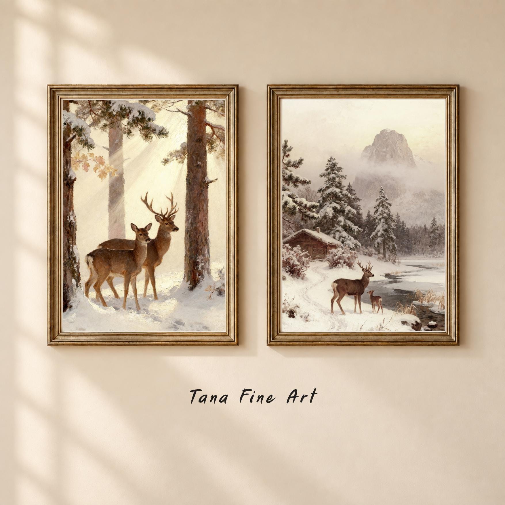 Winter Deer & Woodland Scenes — Set of 5 — image 4