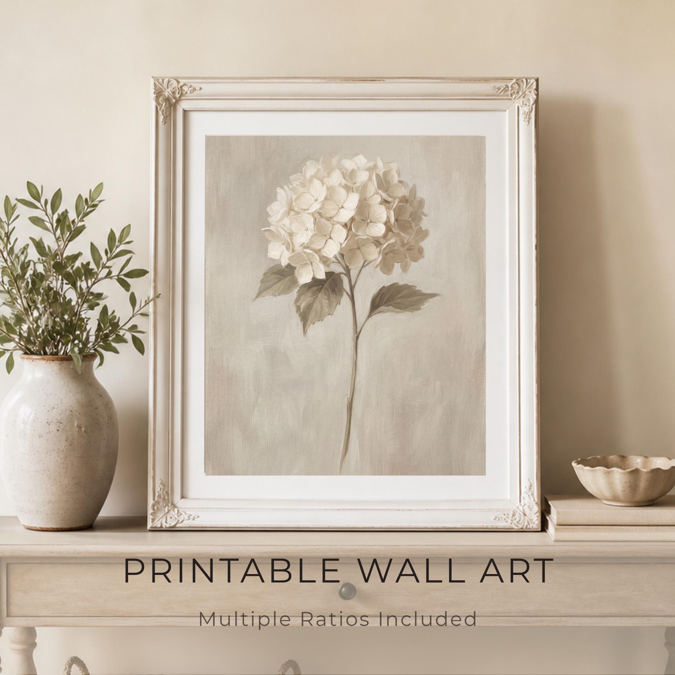 Vintage Hydrangea Botanical Wall Art Prints |  Farmhouse Floral Decor (Digital Download) — image 7