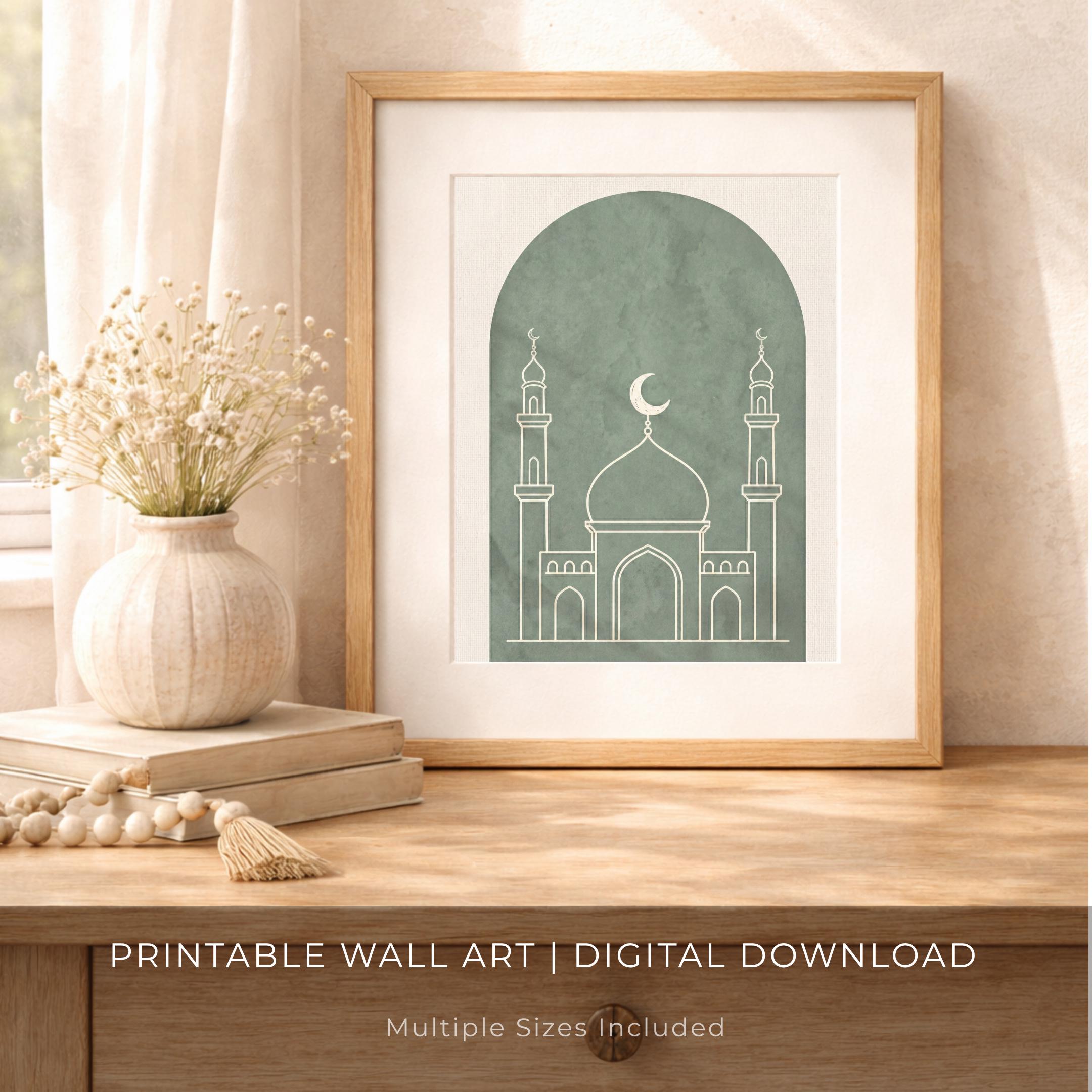 Minimal Mosque Lines within a Sage Arch — image 6