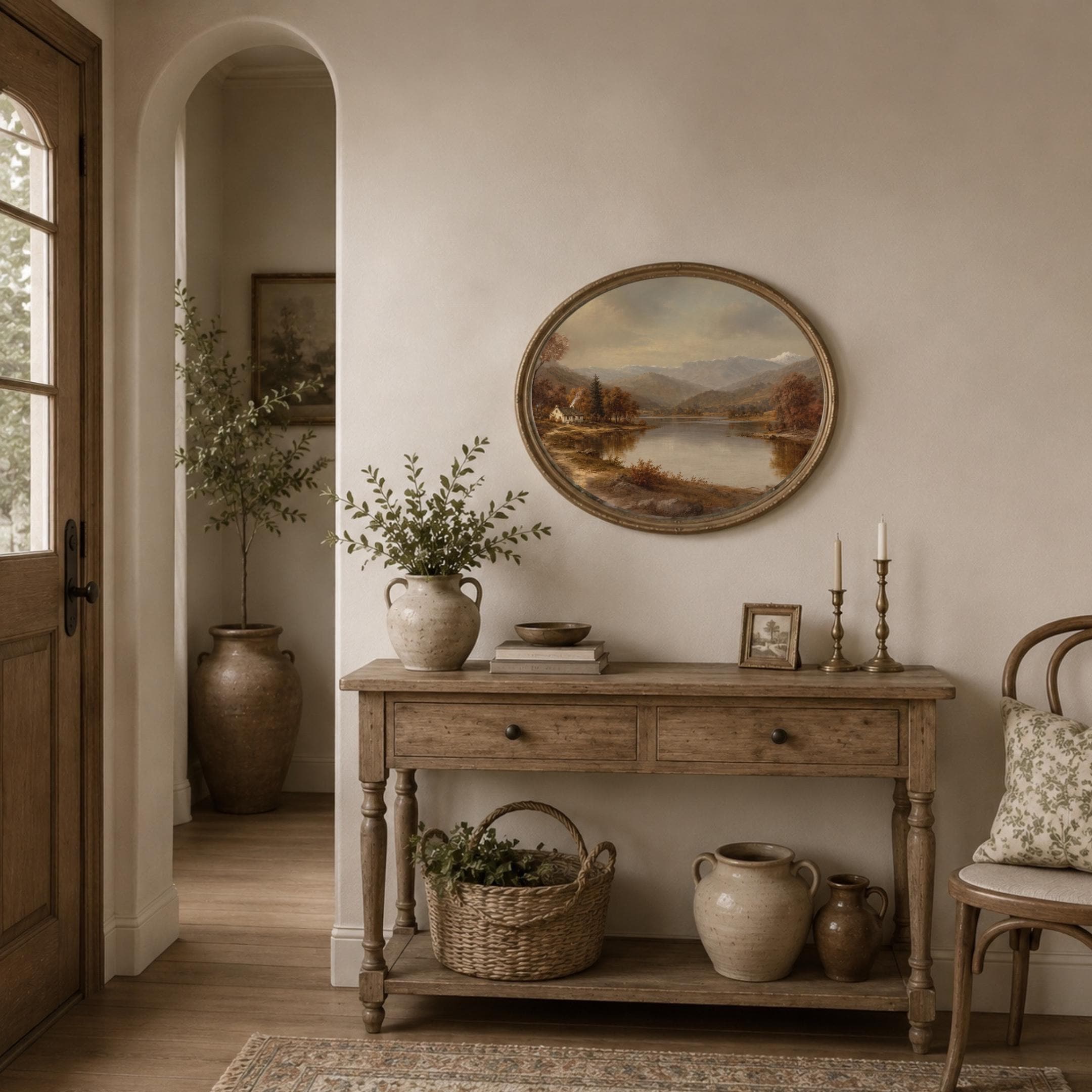 Vintage Autumn Cottage Lake Landscape Print, Rustic Fall Decor (Digital Download) — image 7