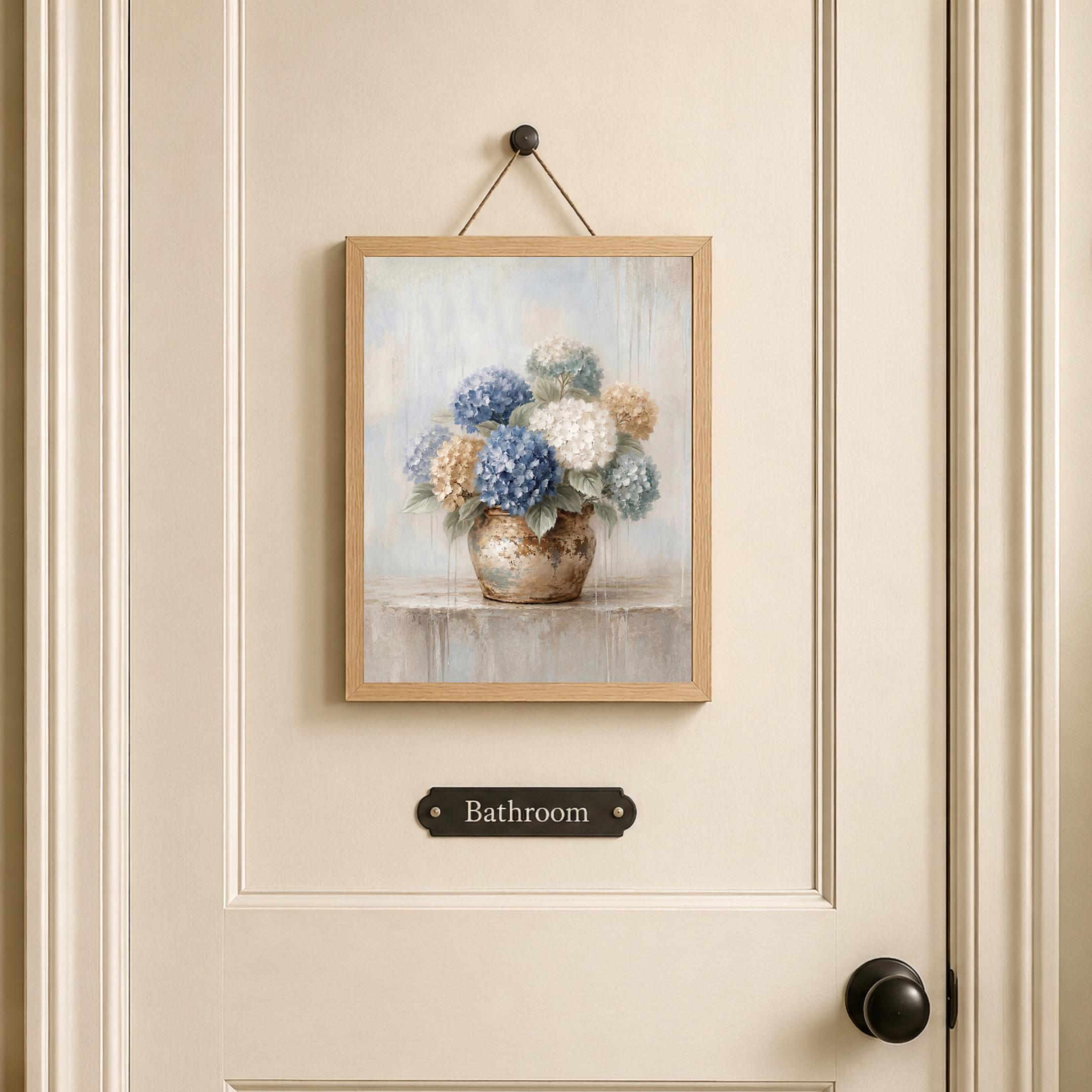Vintage Hydrangea Printable Wall Art, Blue Floral Still Life, Cottage Kitchen Decor Digital Download — image 7