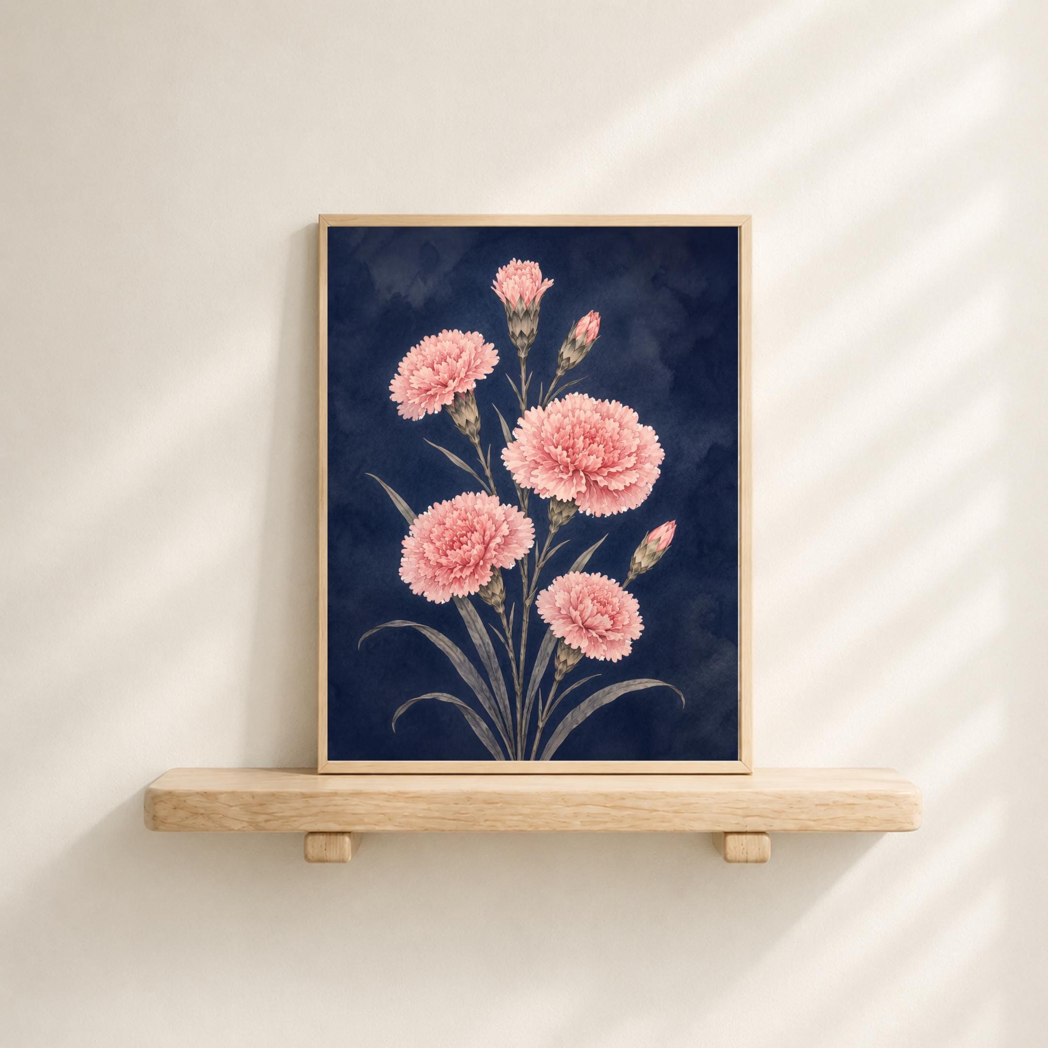Moody January Birth Flower Print | Carnation Wall Art | Dark Botanical Digital Download — image 7