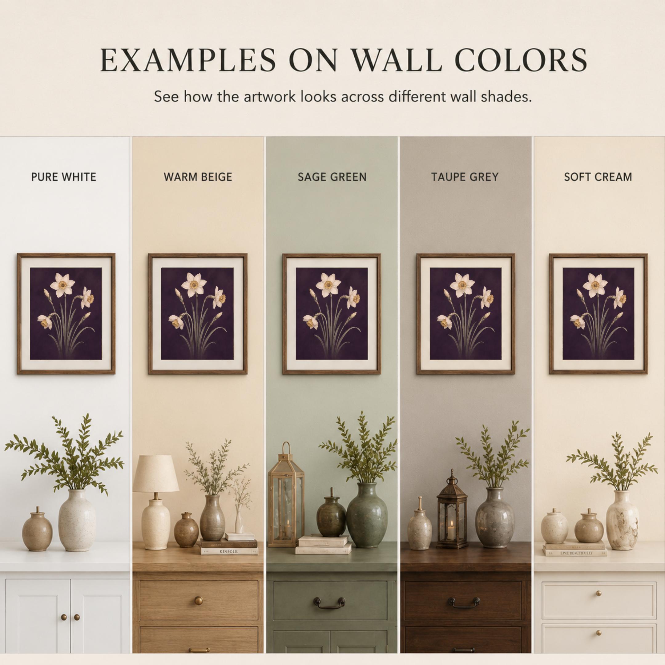 Moody December Birth Flower Print | Narcissus Wall Art | Dark Botanical Digital Download — image 10