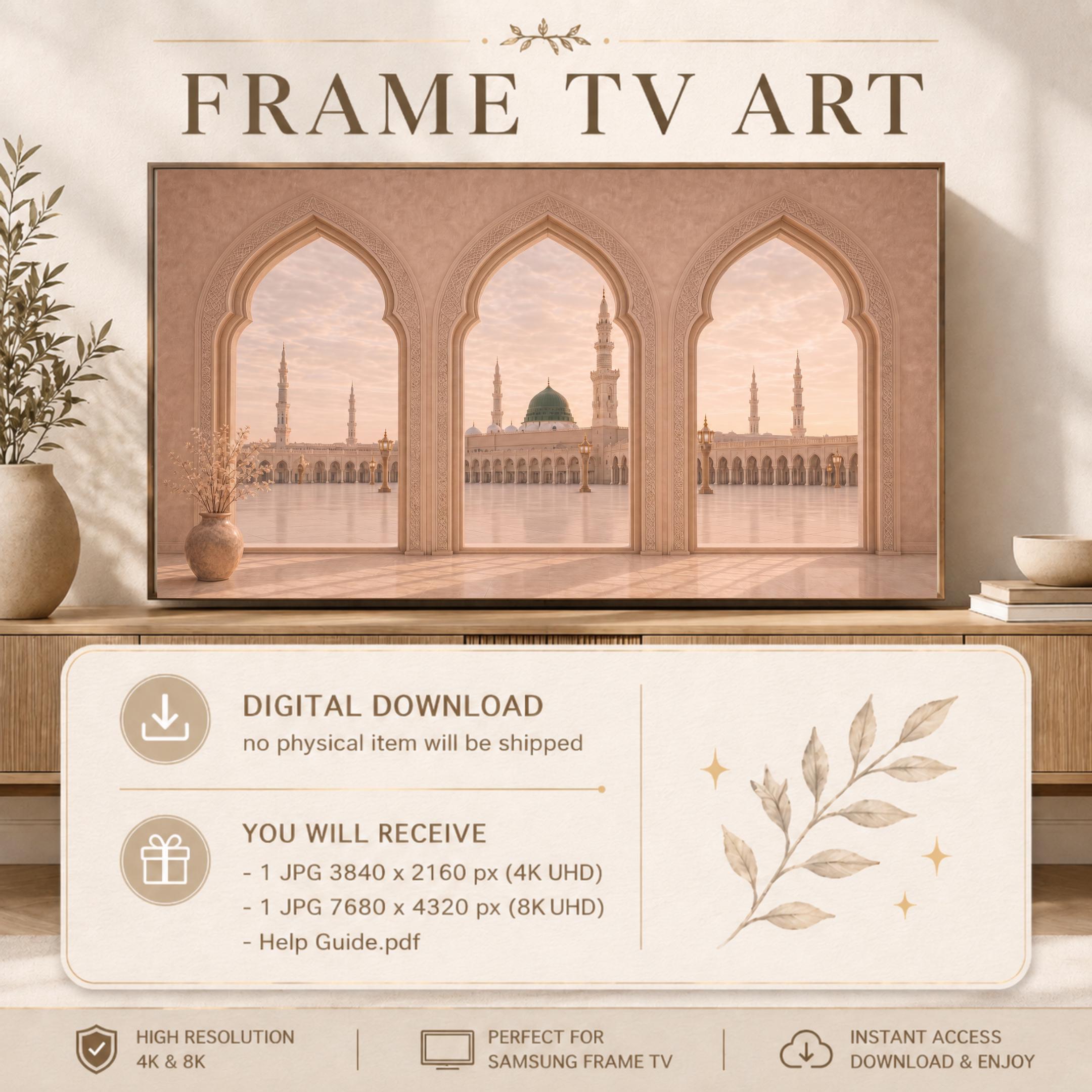 Medina Mosque Samsung Frame TV Art, Islamic Muslim Home Decor Display, Digital Download — image 3
