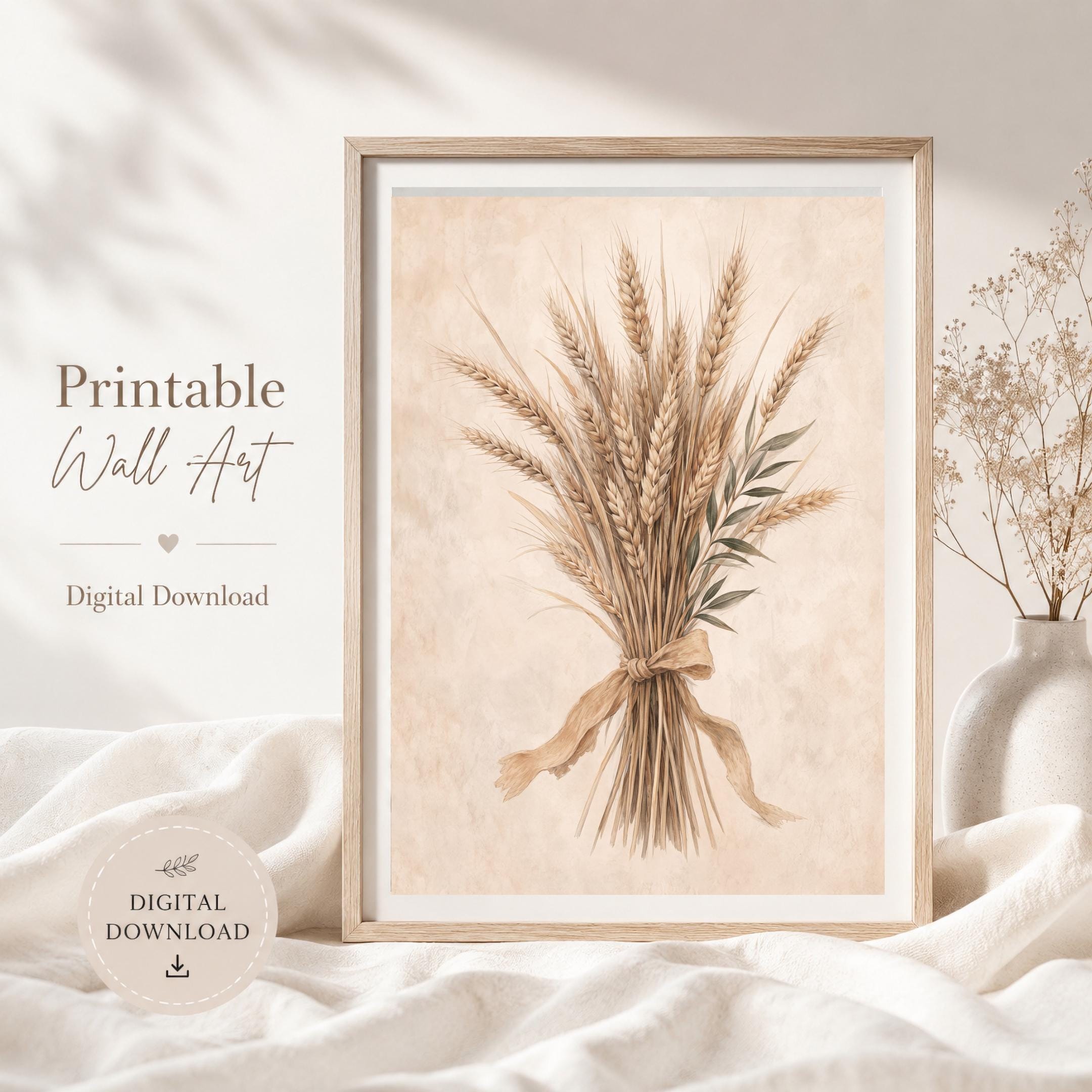 Wheat Bundle Fall Wall Art | Rustic Harvest Botanical Print | Farmhouse Printable Digital Download — image 8