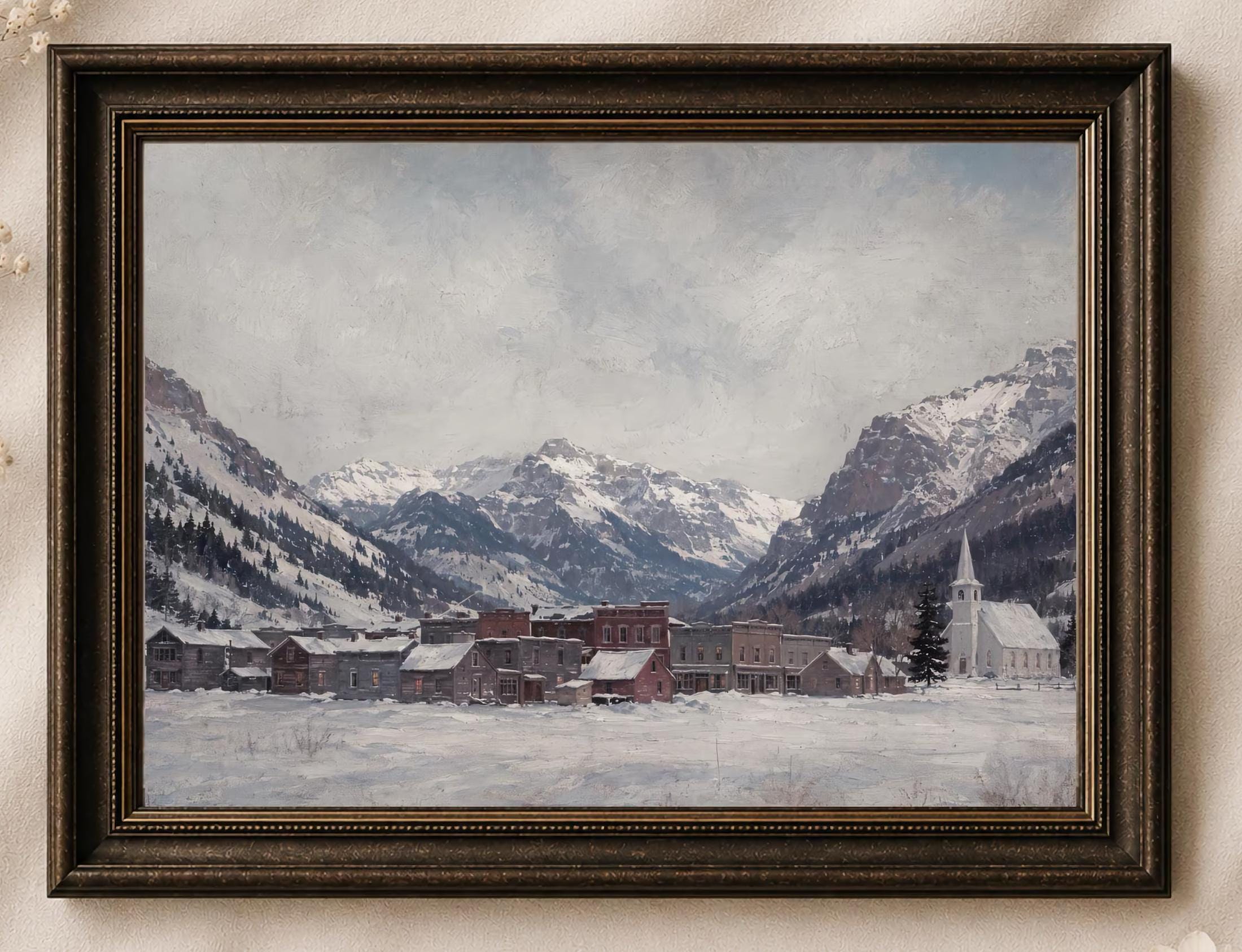 Telluride-Inspired Snowy Town & Peaks — image 2
