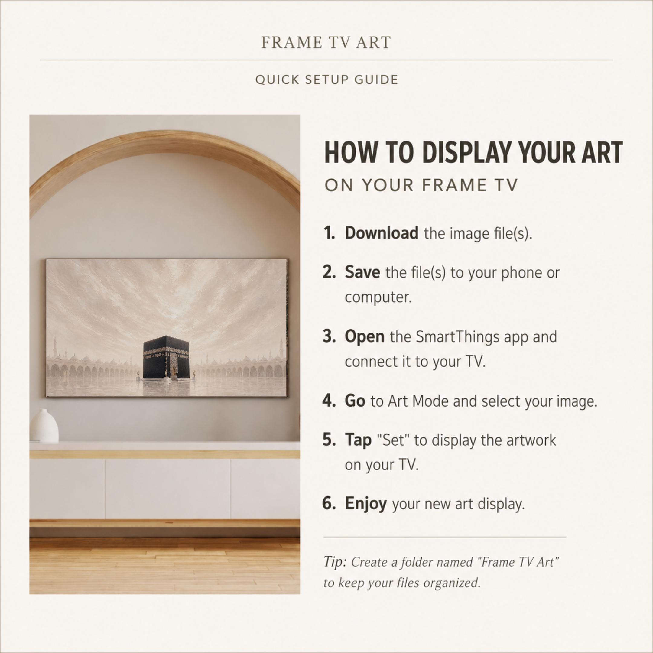 Kaaba Islamic TV Art, Minimalist Frame TV, Neutral Tones (Digital Download) — image 9