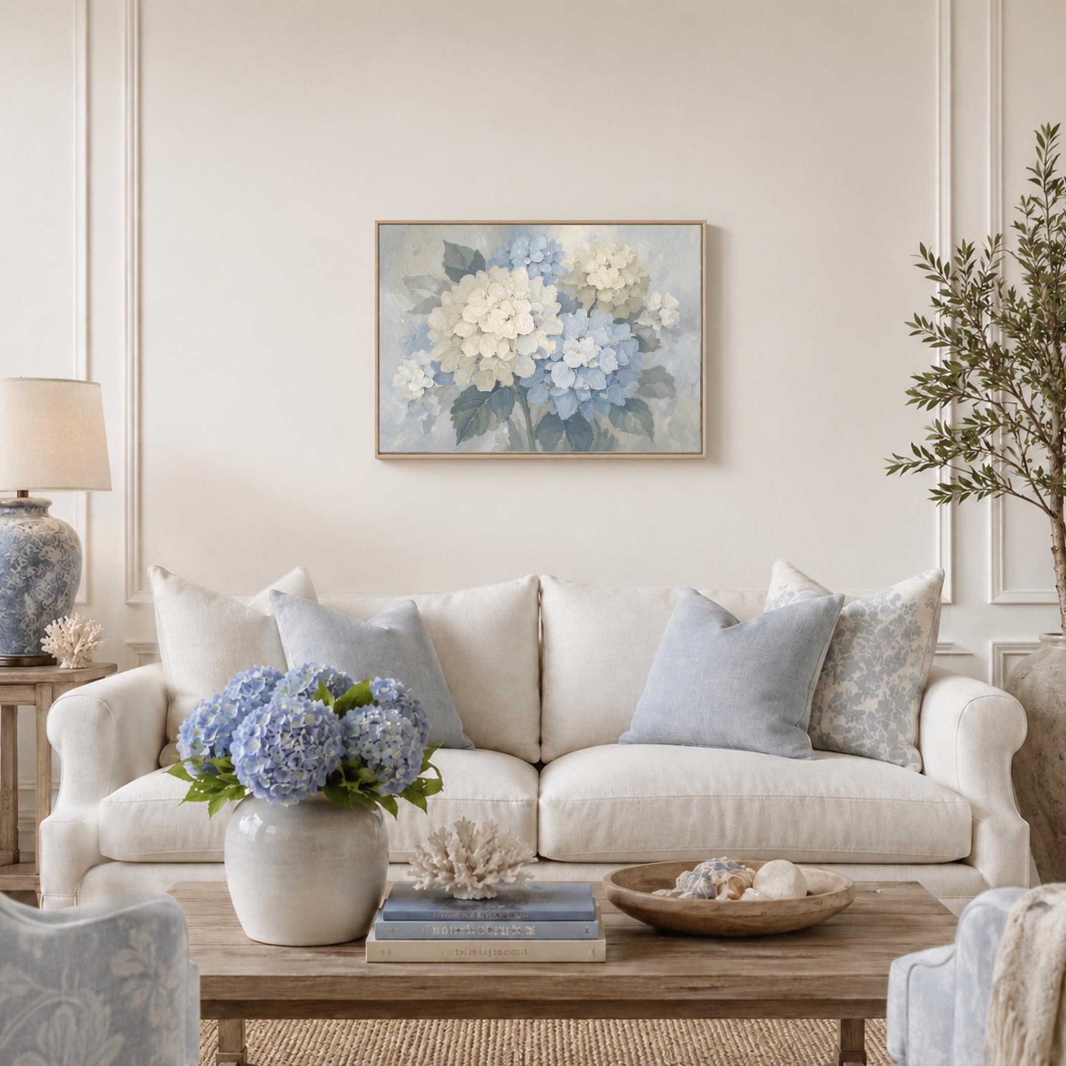 Blue Hydrangea Painting Wall Art Printable | Floral Art Print Decor (Digital Download) — image 6