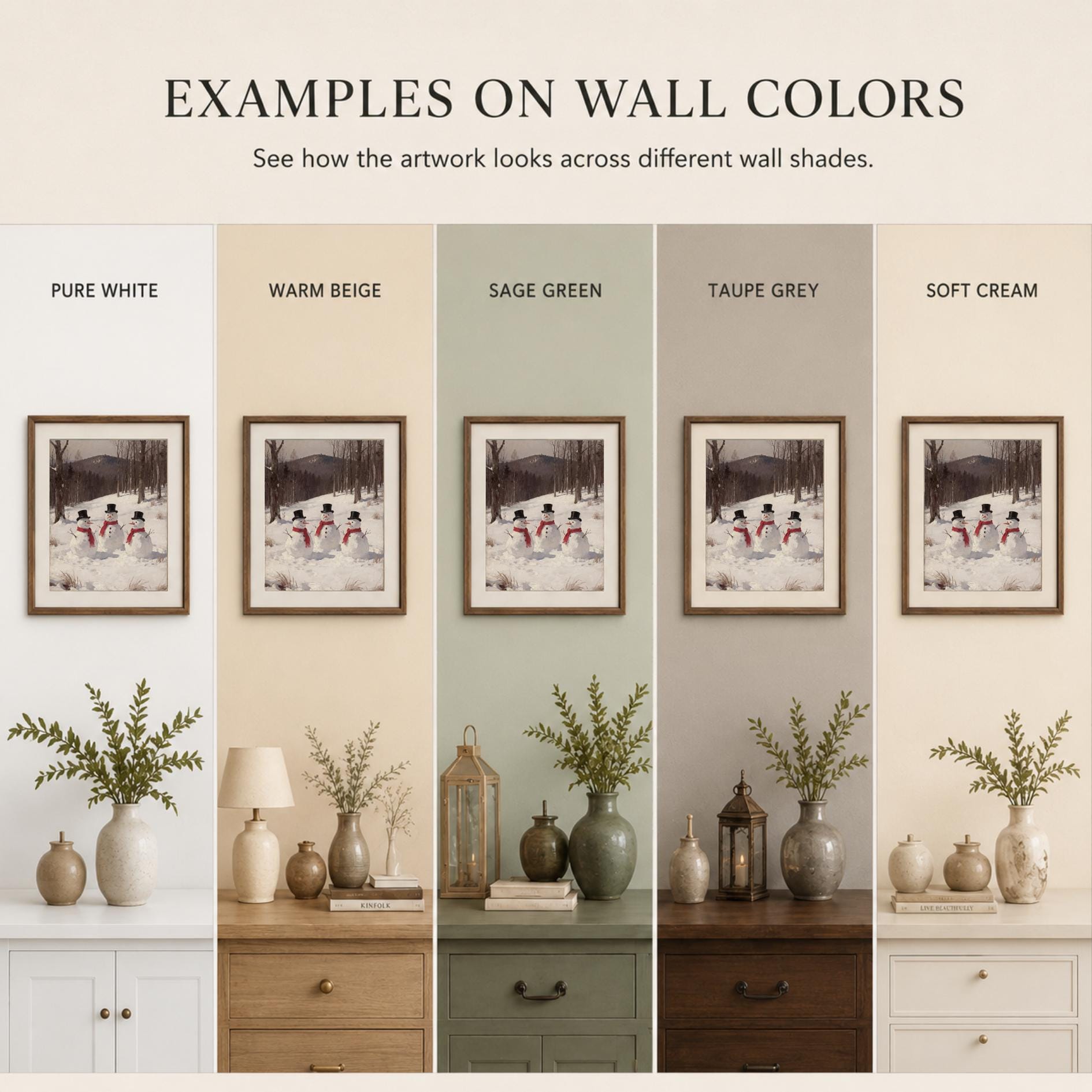 Winter Christmas Snowman Wall Art Printable | Rustic Cabin Decor (Digital Download) — image 9