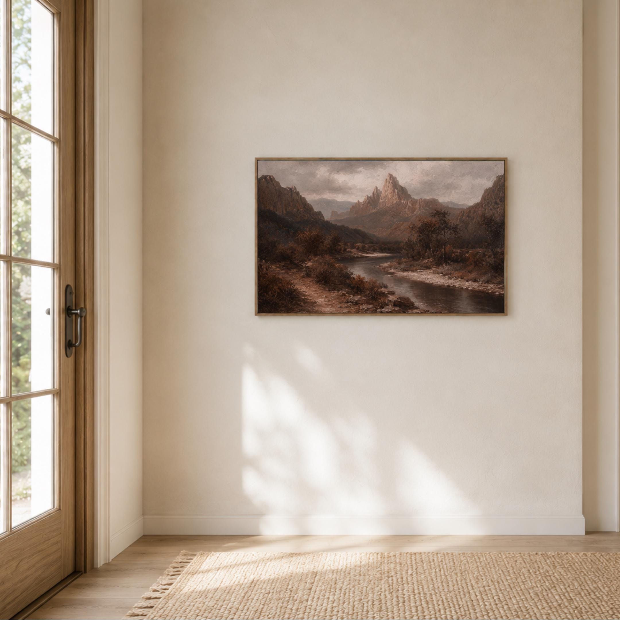 Mountain River Wall Art | Moody Fall Landscape Print | Vintage Nature Printable Digital Download — image 6