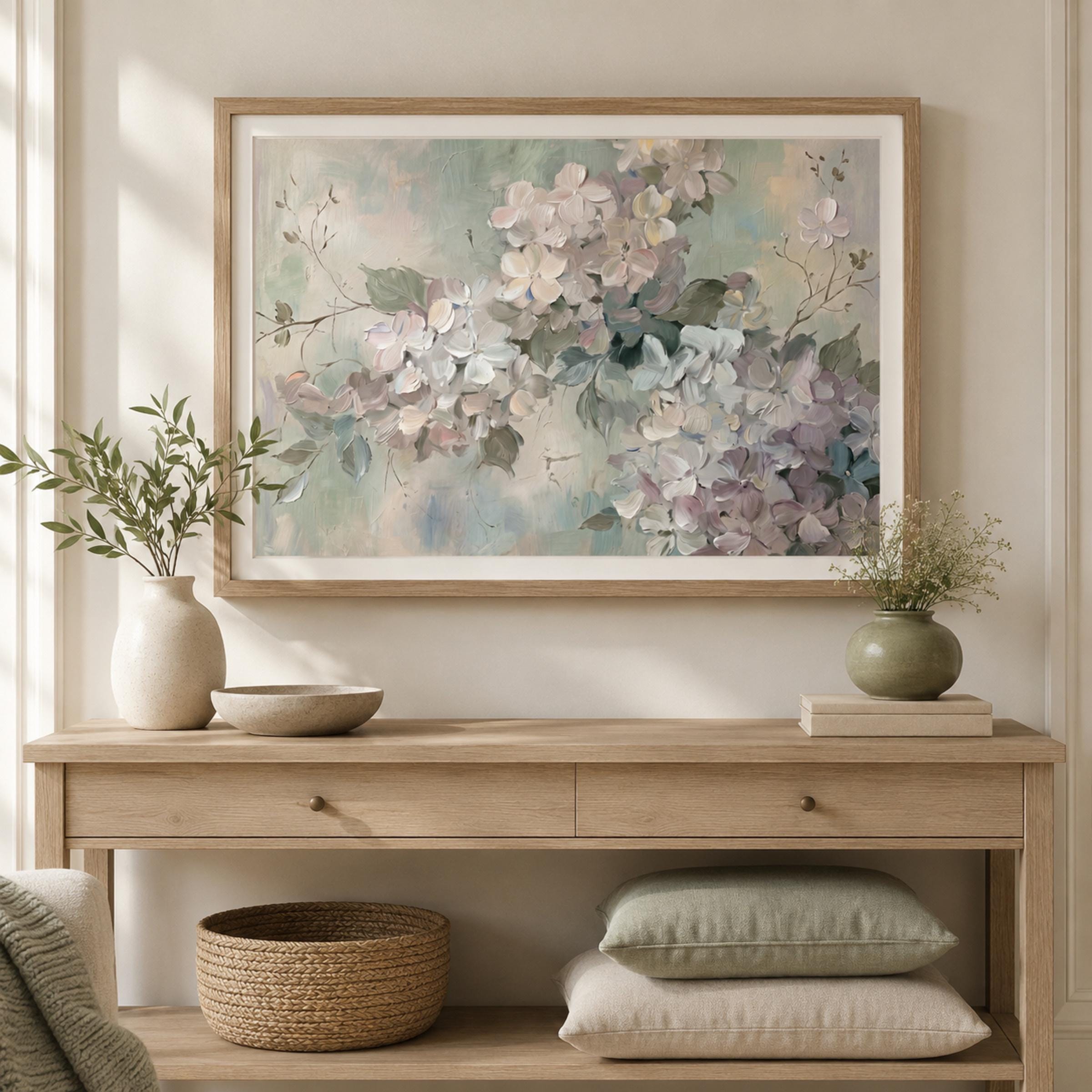 Neutral Floral Wall Art Printable, Soft White Blossom Farmhouse Wall Decor (Digital Download) — image 4