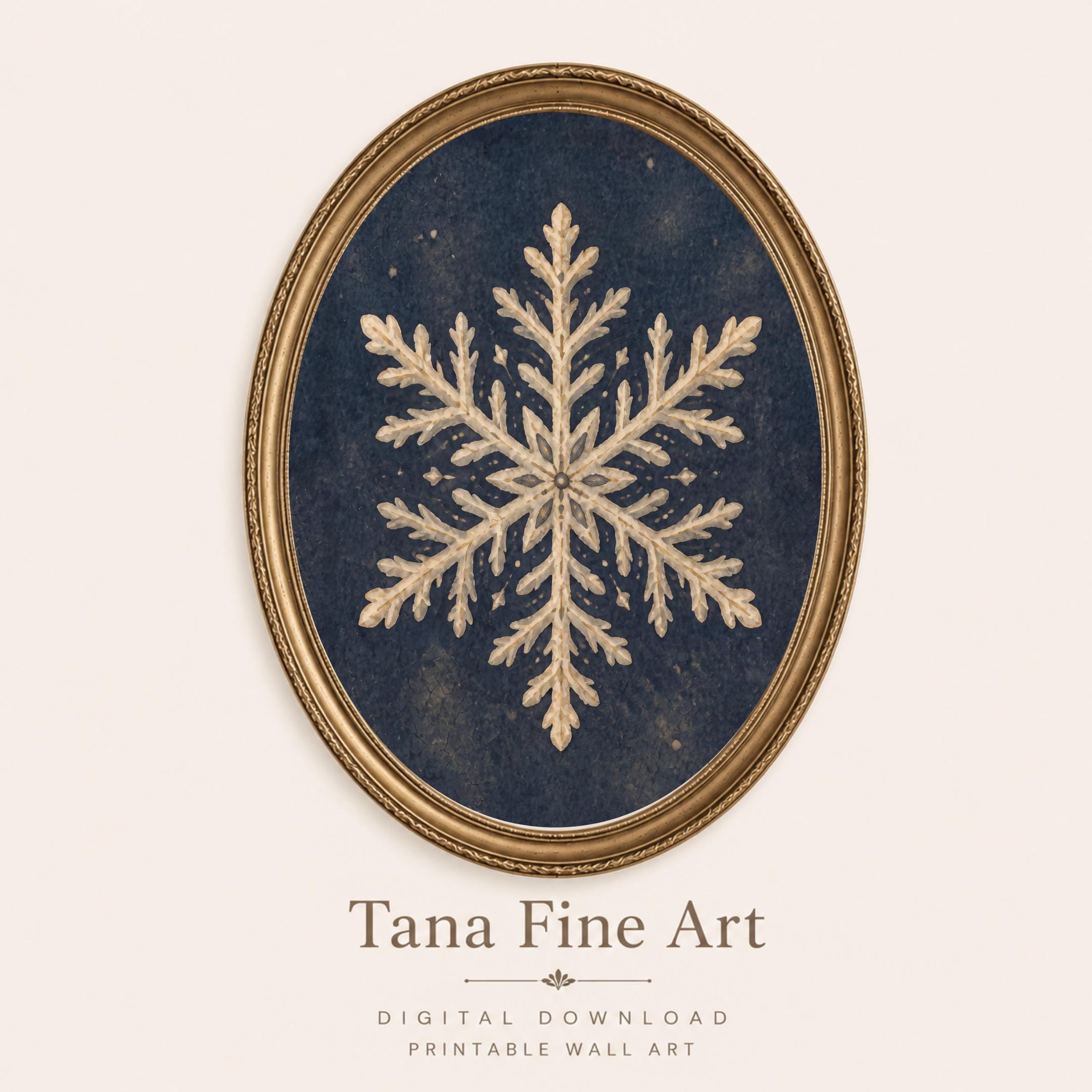 Cream Snowflake on Winter Blue — image 4