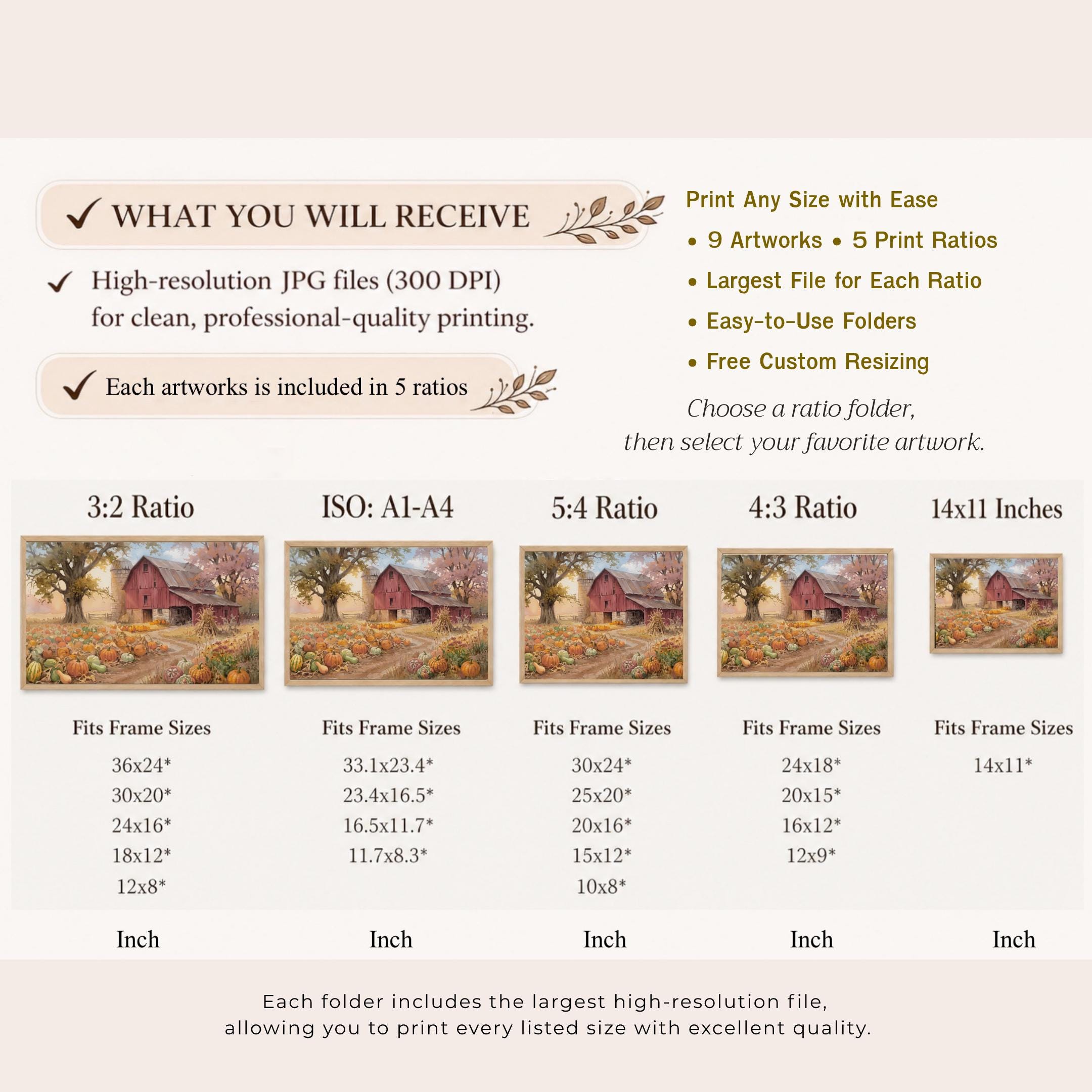 Red Barn Printable Wall Art | Pumpkin Patch Farmhouse Print | Fall Digital Download Decor — image 10