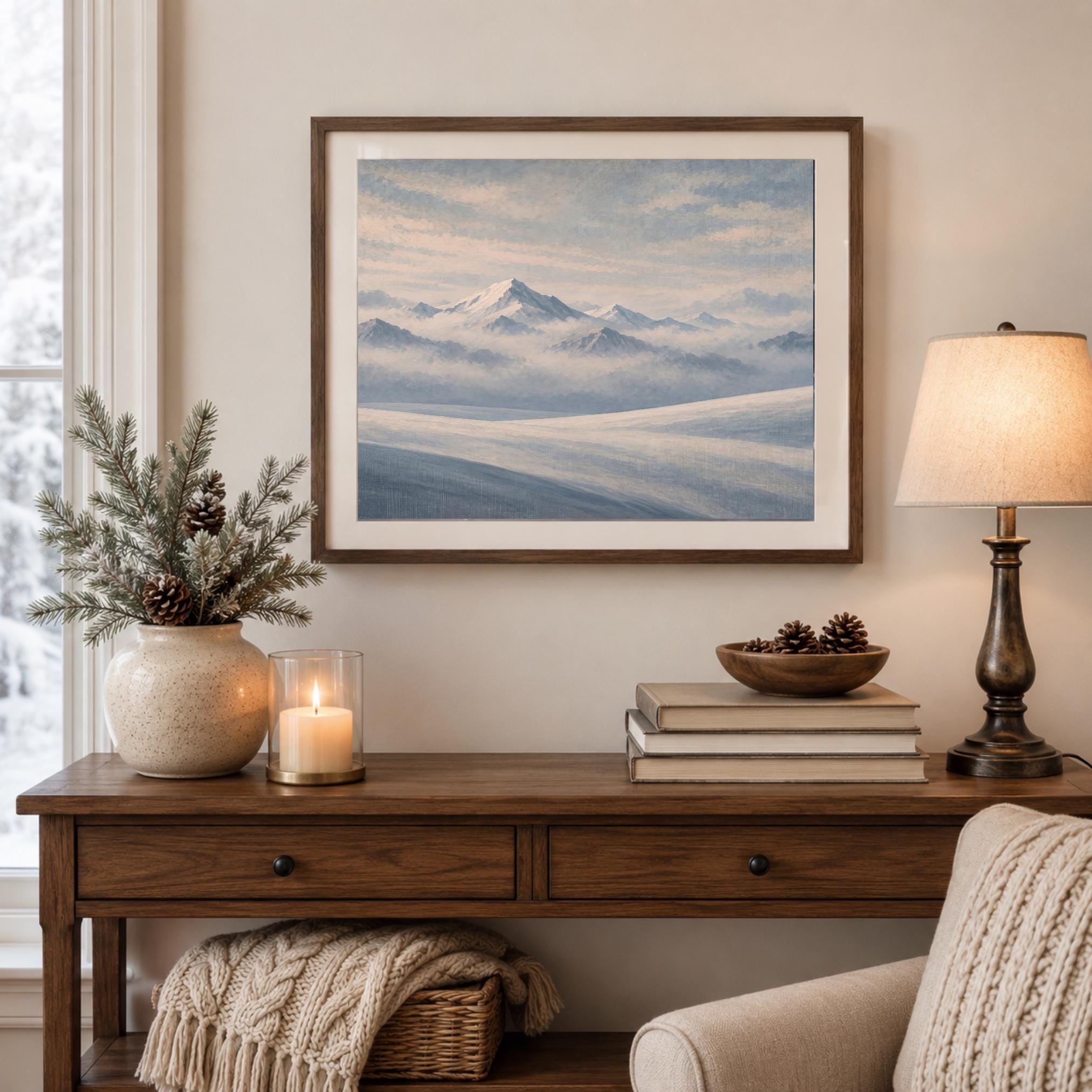 Snow Ridges beneath a Pale Sky — image 4
