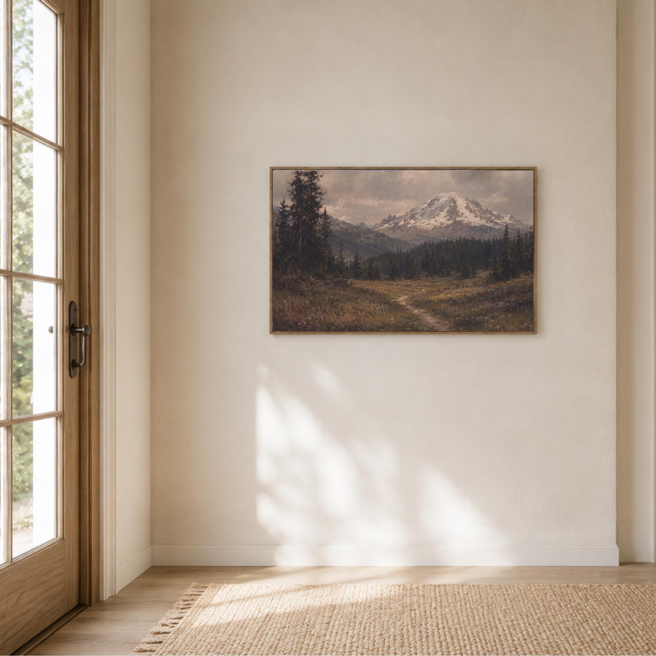 Mountain Landscape Wall Art | Mount Rainier Inspired Print | Moody Vintage Nature Digital Download — image 7