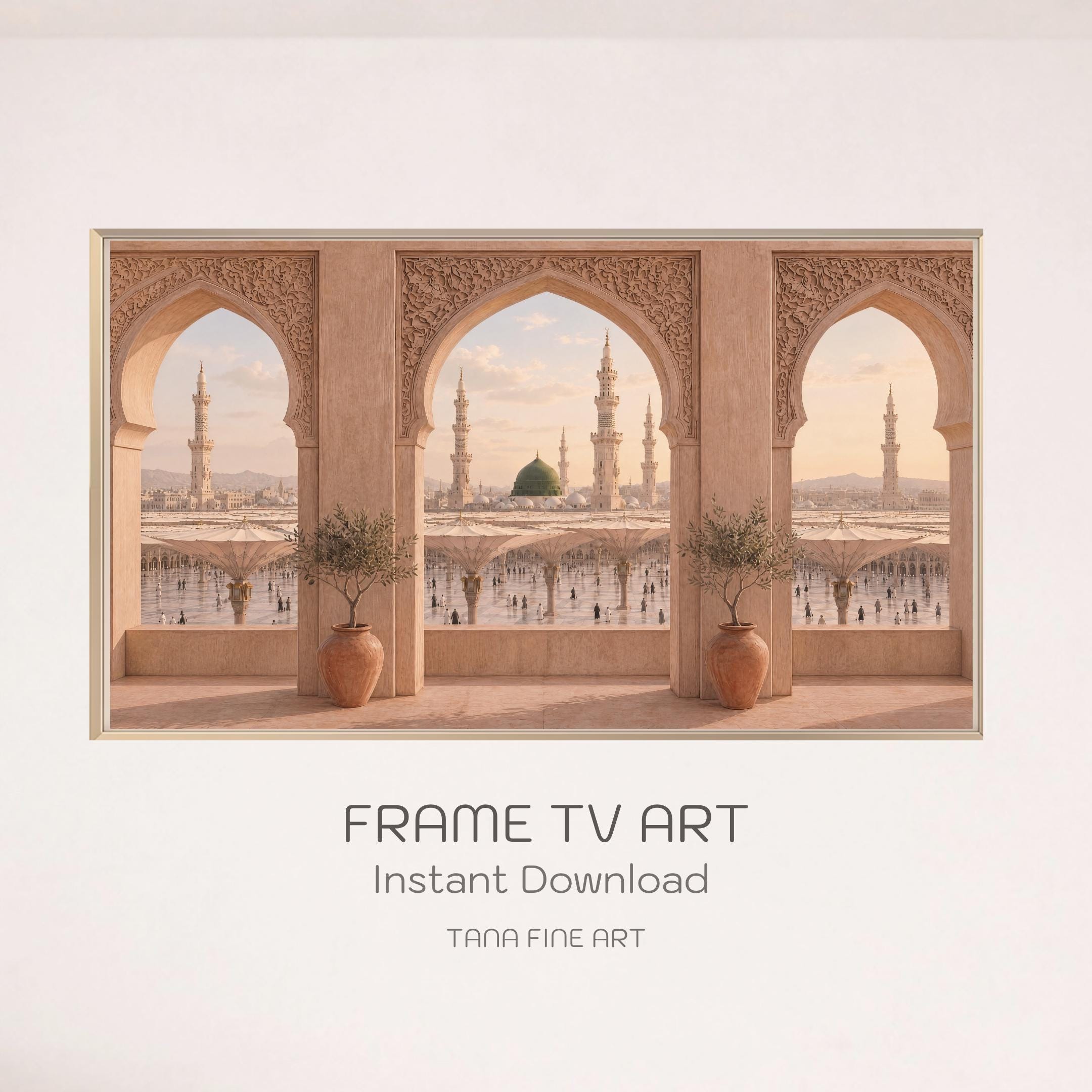 Medina Frame TV Art, Islamic Arch View Samsung The Frame, Muslim Home Decor (Digital Download)