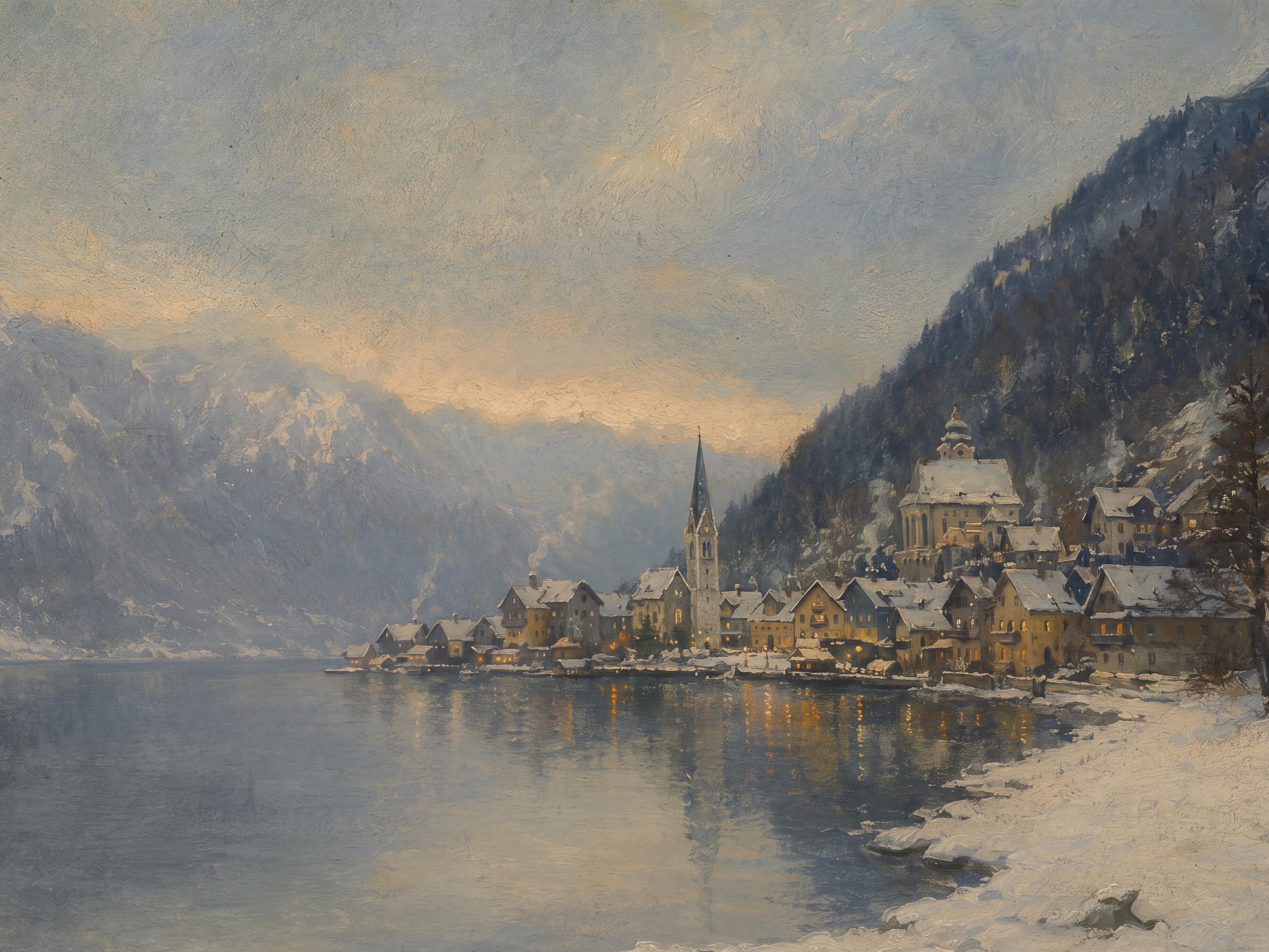 Winter Light on a Hallstatt-Inspired Lake — image 5