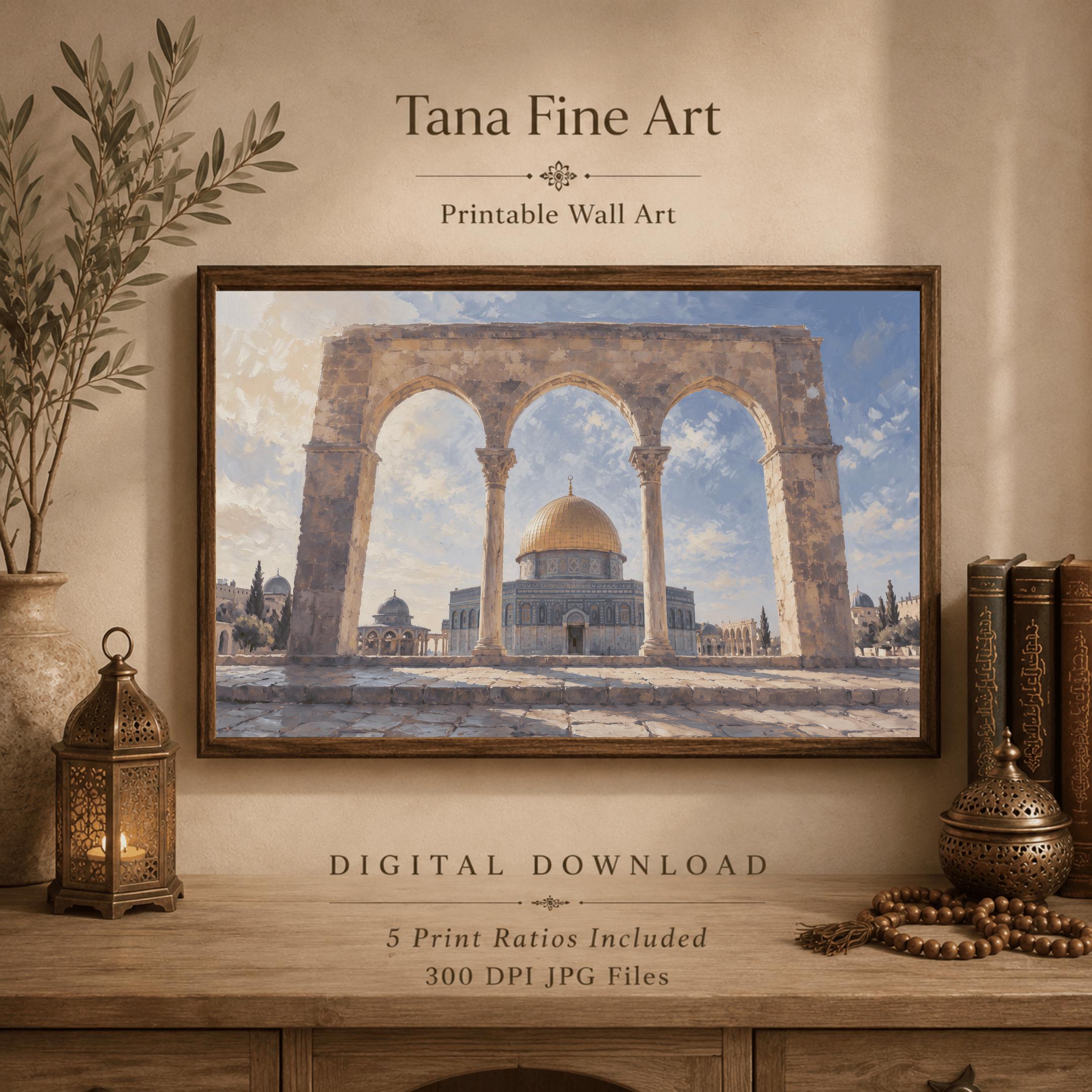 Vintage Dome of the Rock Jerusalem Islamic Wall Art, Islamic Architecture, Digital Download Print Decor — image 5