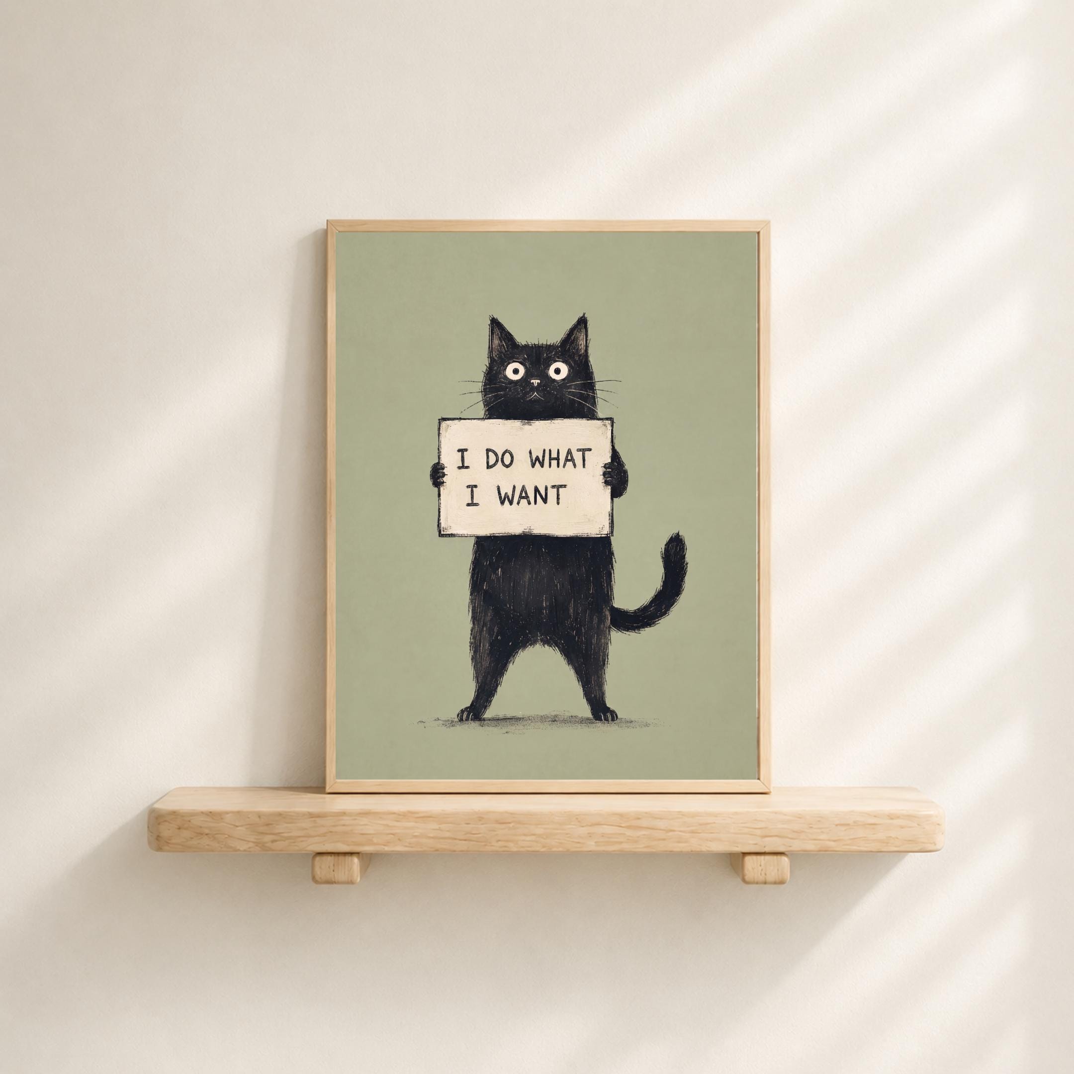 Funny Black Cat Quote Wall Art | Cat Lover Printable Digital Download — image 5