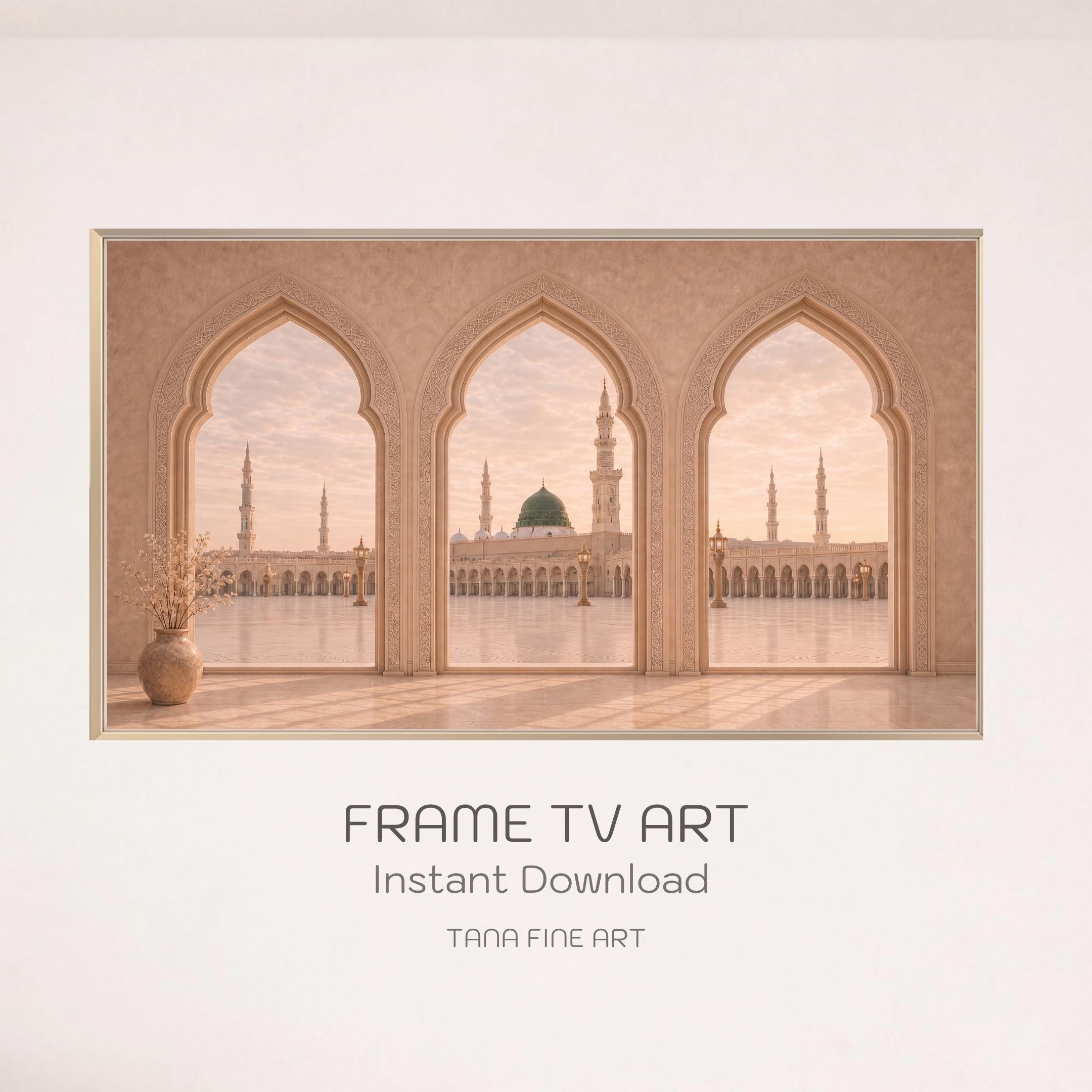 Medina Mosque Samsung Frame TV Art, Islamic Muslim Home Decor Display, Digital Download
