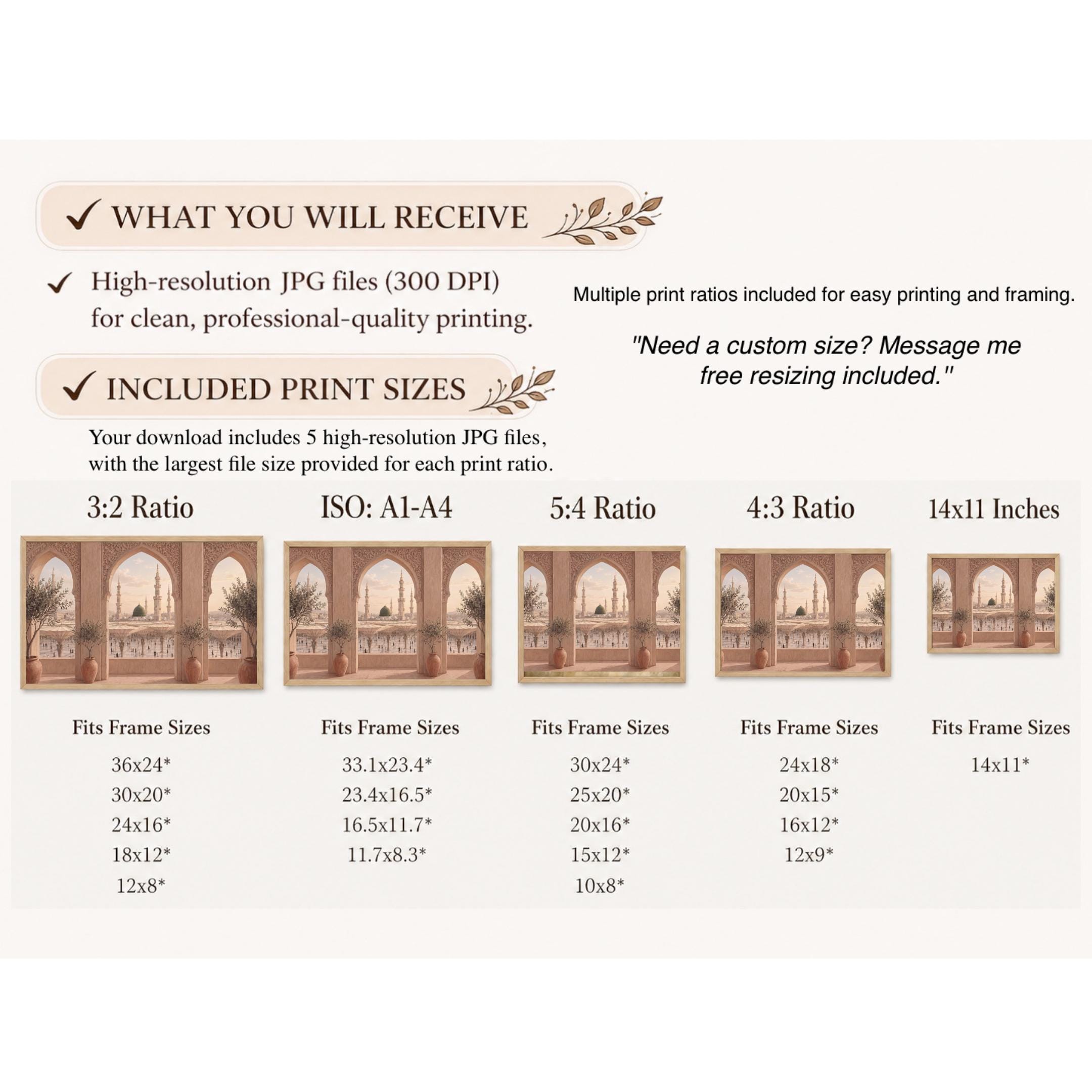 Kaaba Medina Arch View Islamic Wall Art Set, Muslim Home Decor (Digital Download) — image 9