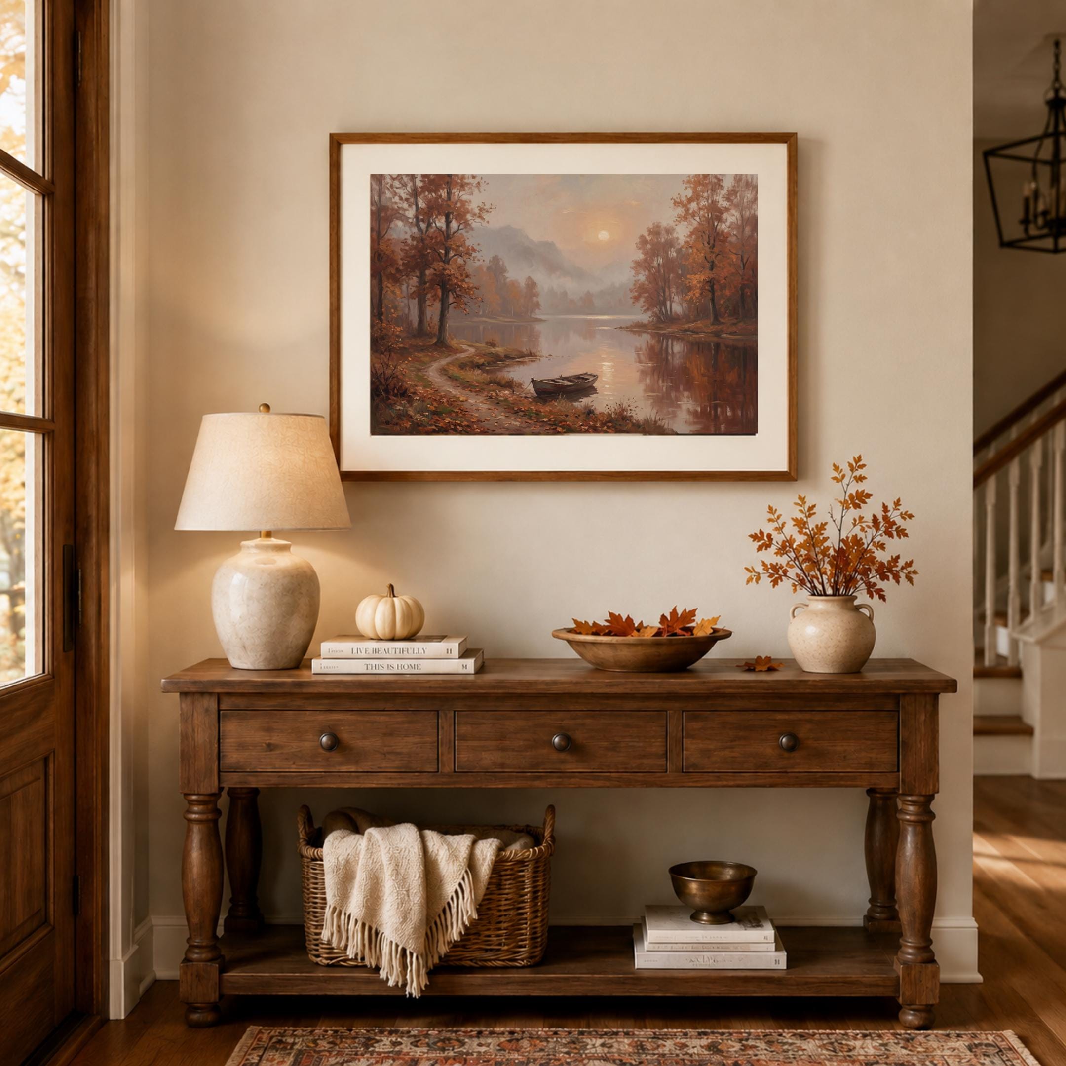 Moody Fall Landscape Wall Art, Autumn Landscape Print, Rustic Cabin Decor  (Digital Download) — image 5