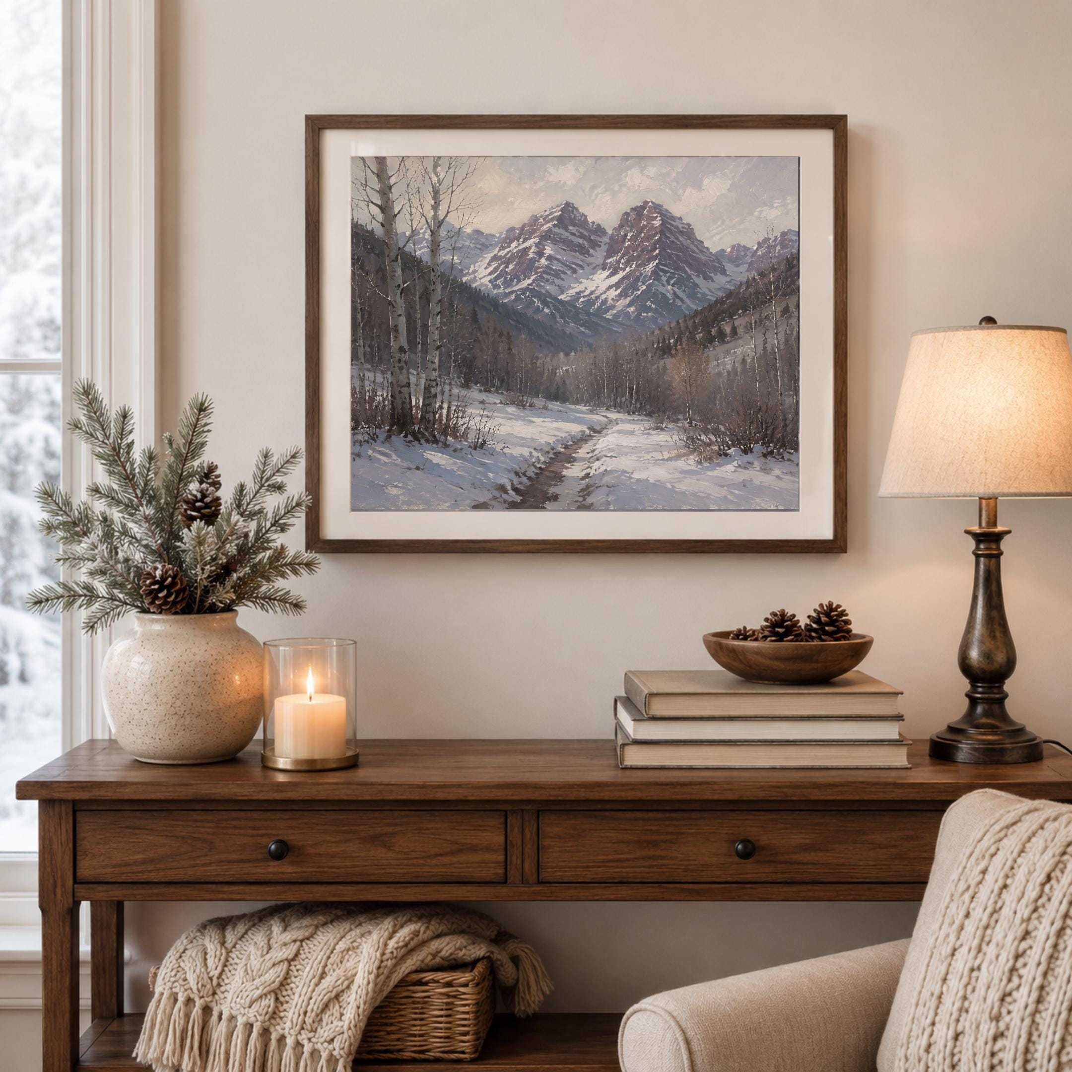 Maroon Bells-Inspired Winter Stream — image 4