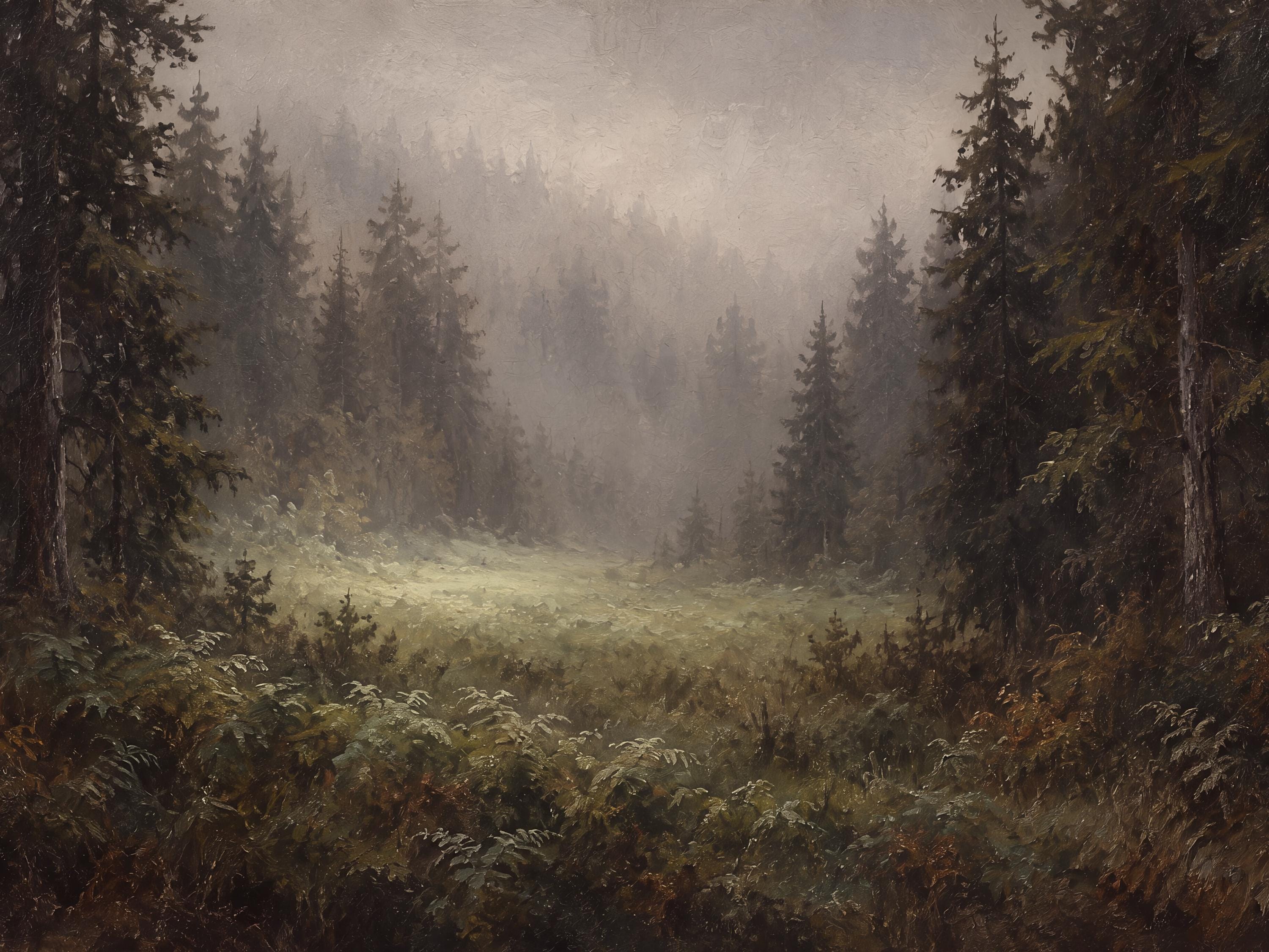 Misty Forest Printable Wall Art, Moody Evergreen Landscape, Rustic Cabin Decor Digital Download — image 5