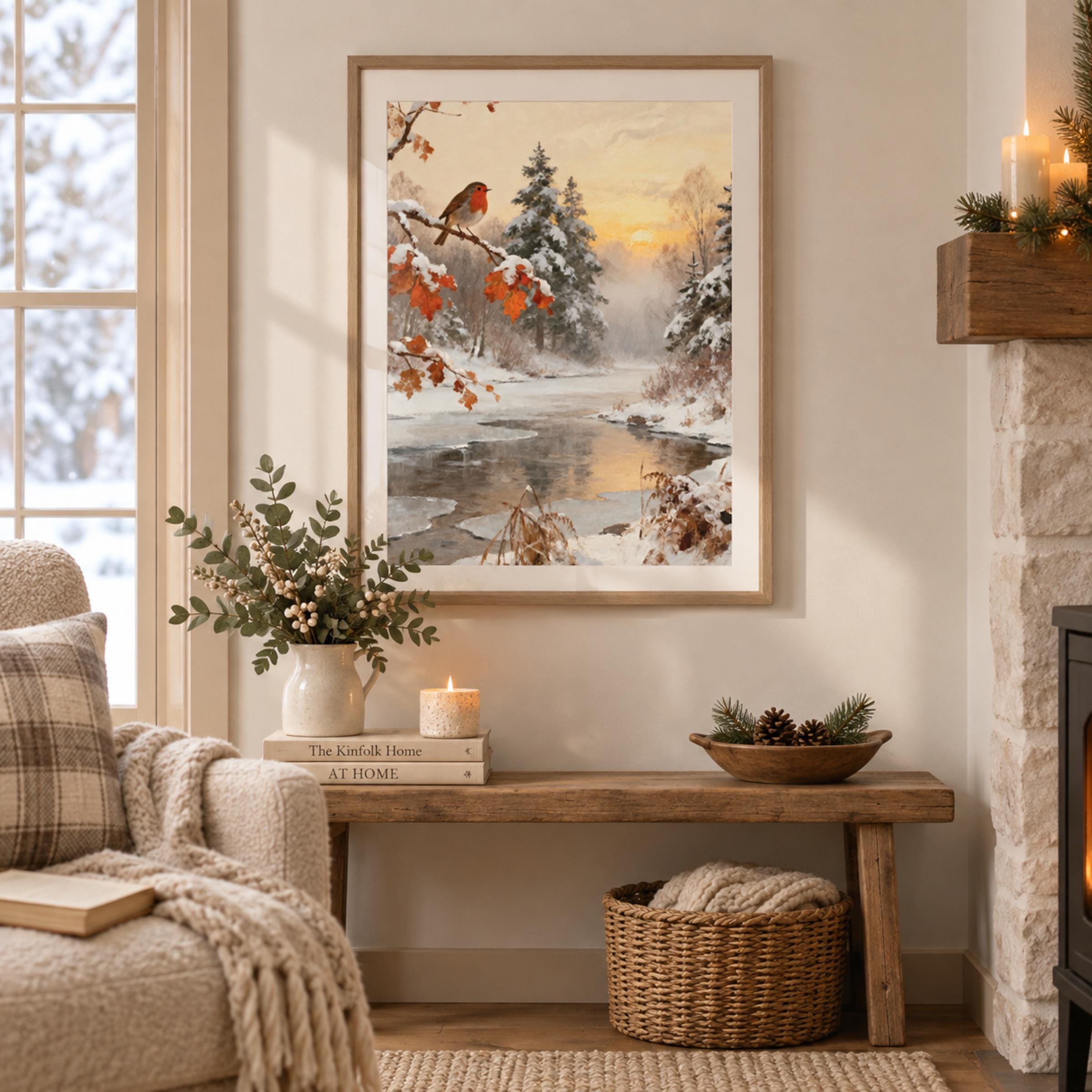 Robin above the Winter River — image 3