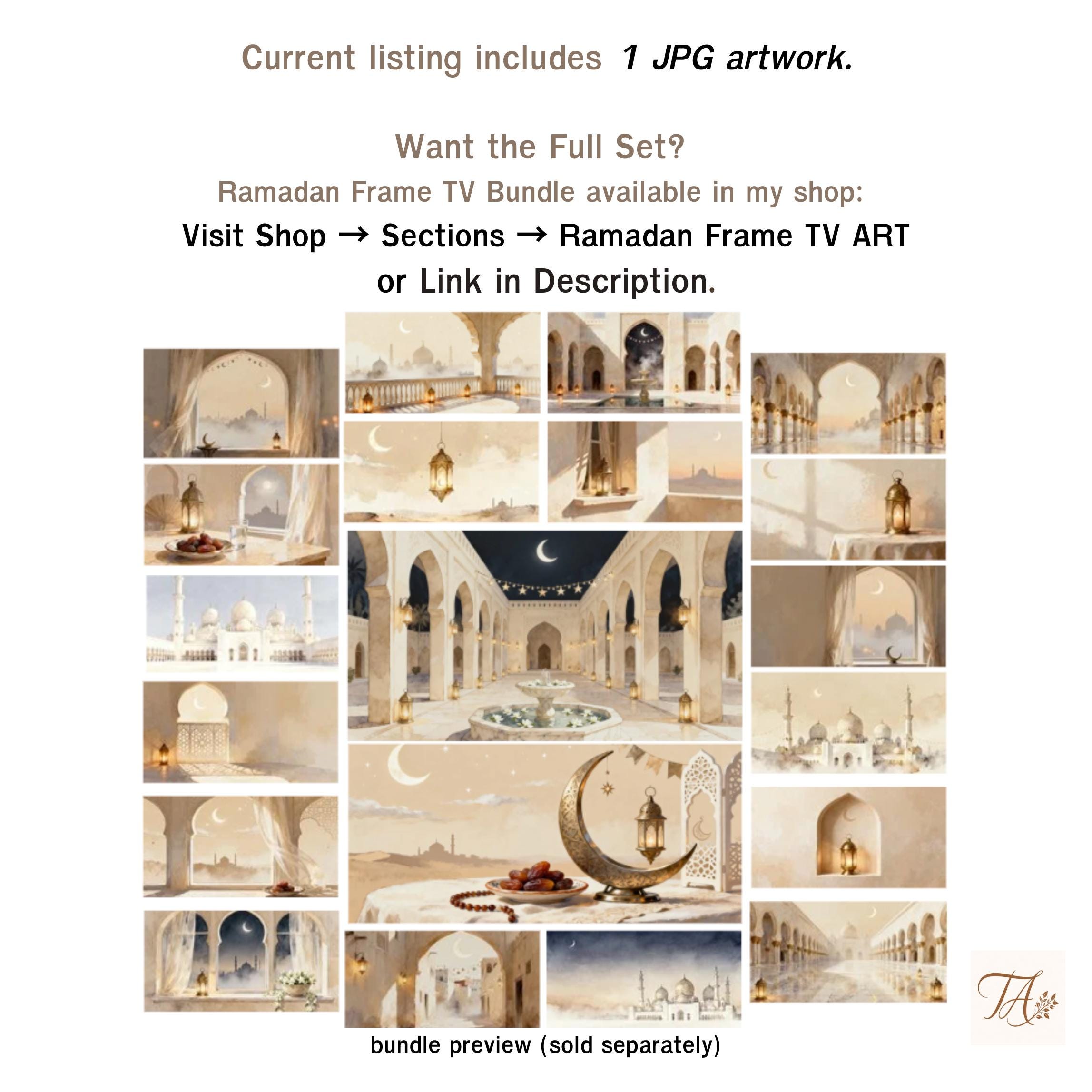 Ramadan Frame TV Art | Crescent Moon Window | 4K Art Mode Digital Download — image 5