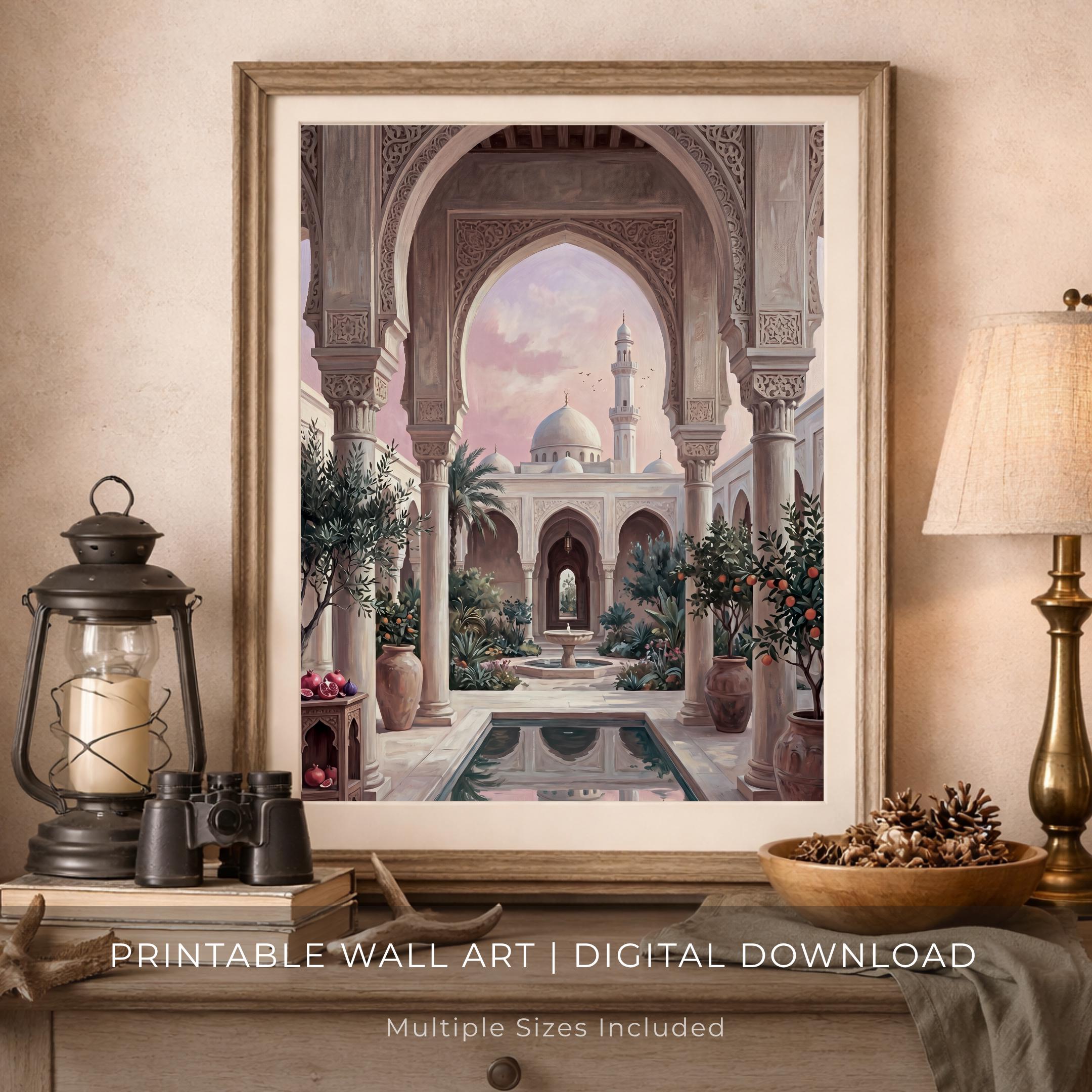 Moroccan-Inspired Courtyard through Layered Arches