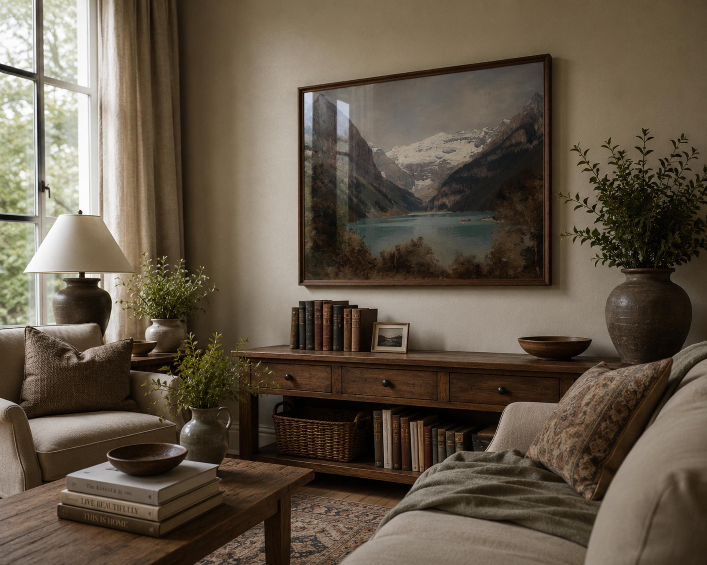 Banff Wall Art | Mountain Lake Landscape Print | Vintage Rocky Mountain Digital Download — image 4