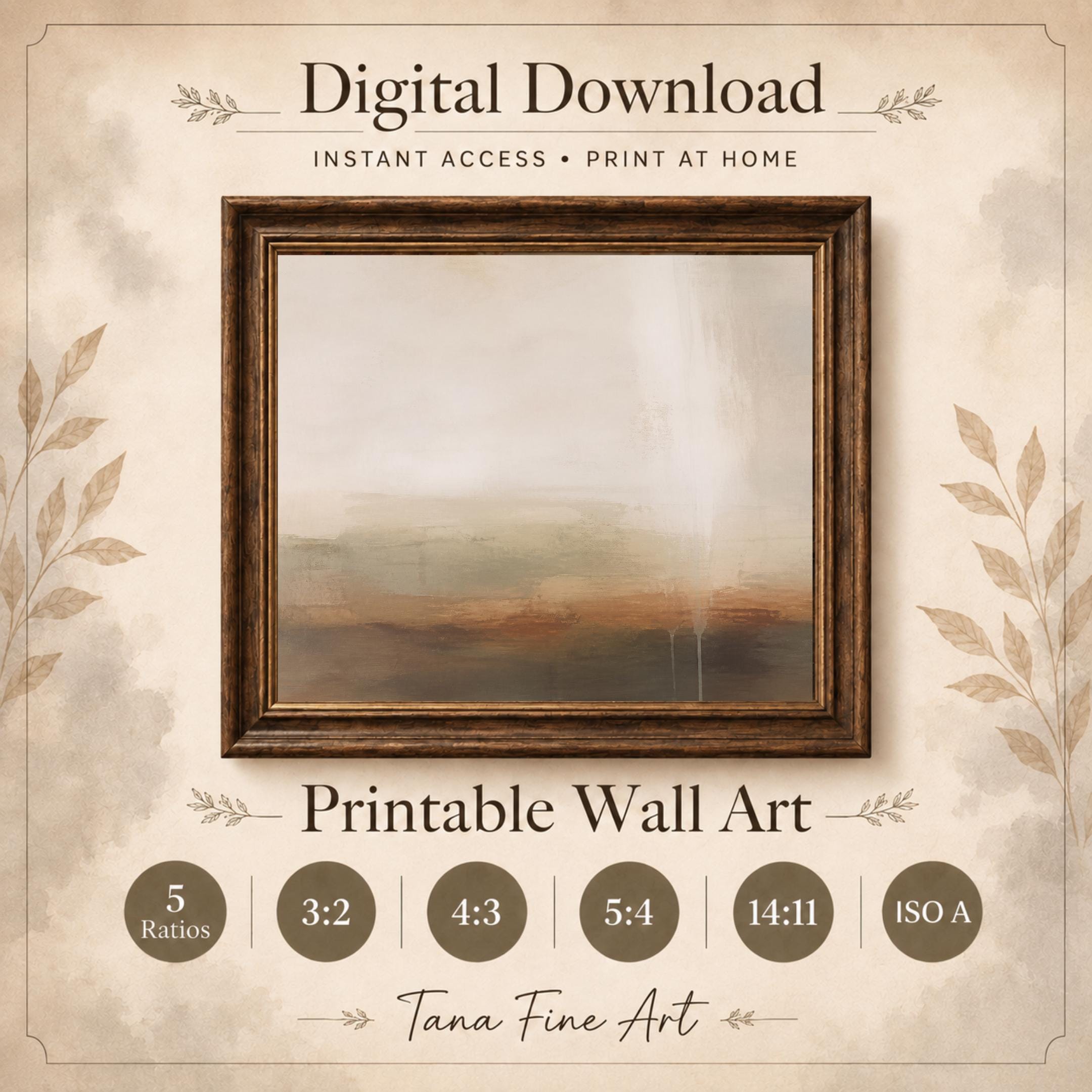 Neutral Abstract Landscape Wall Art | Neutral Modern Painting Print | Earth Tone Digital Download — image 9